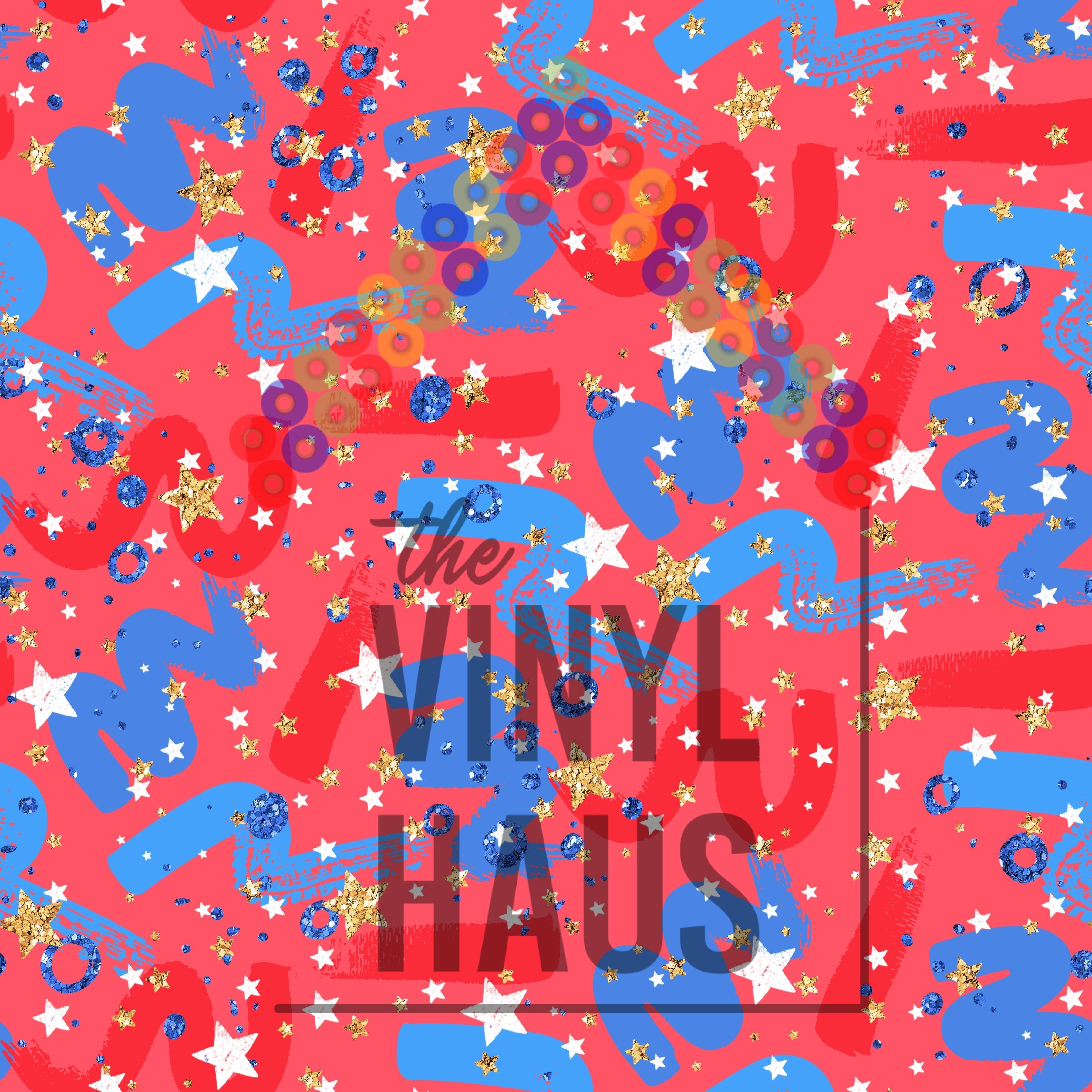 4th of July Confetti Pattern Vinyl 12" x 12" - The Vinyl Haus Main image