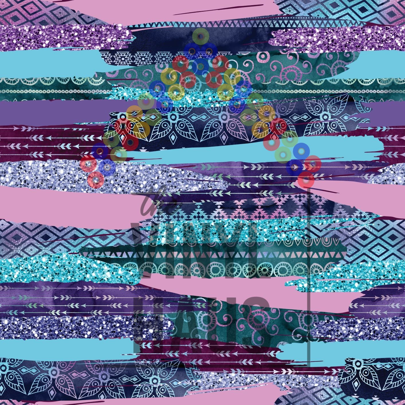 Boho Brushstroke Pattern Vinyl 12" x 12" - The Vinyl Haus Main image