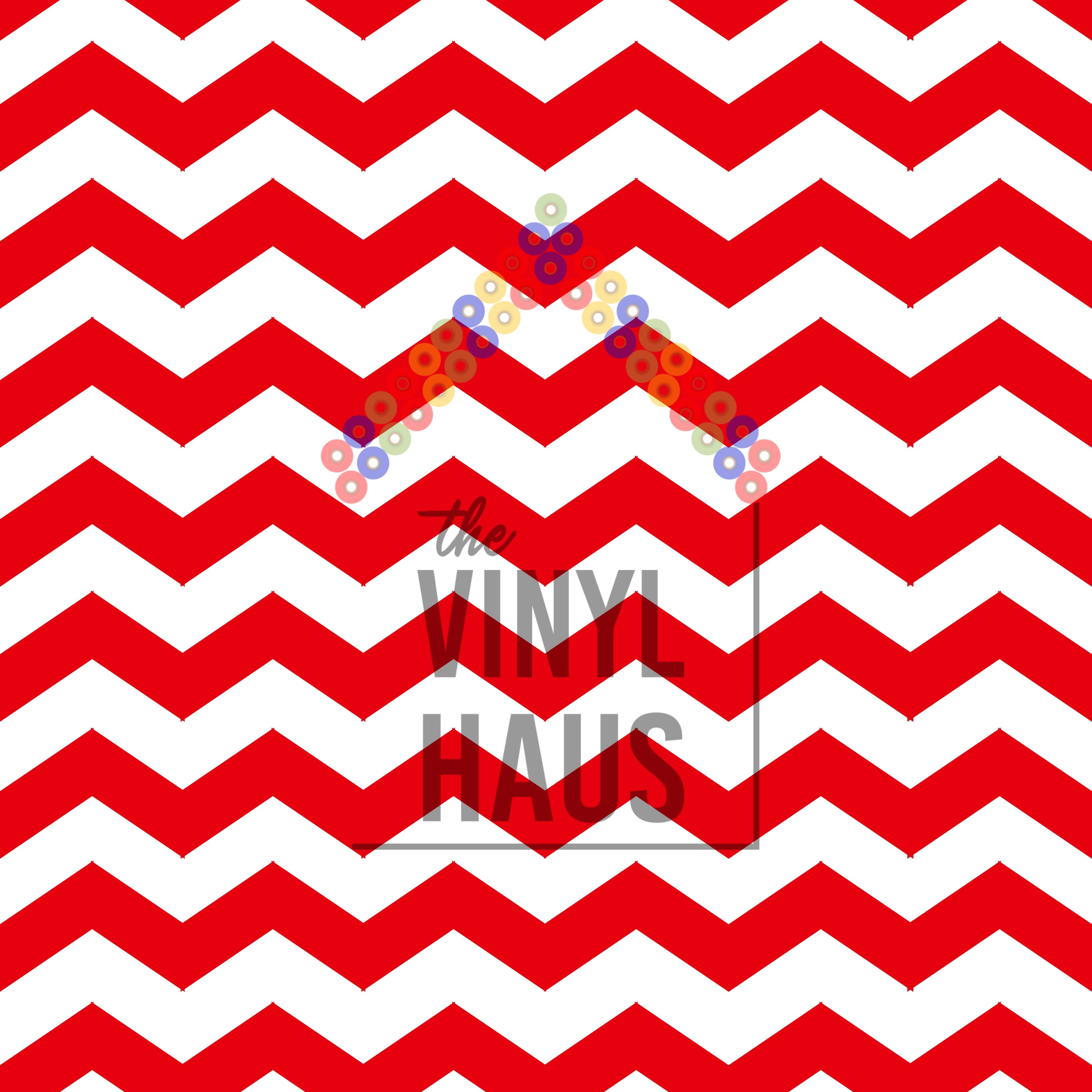 Red and White Chevron Pattern Vinyl 12" x 12" - The Vinyl Haus Main image