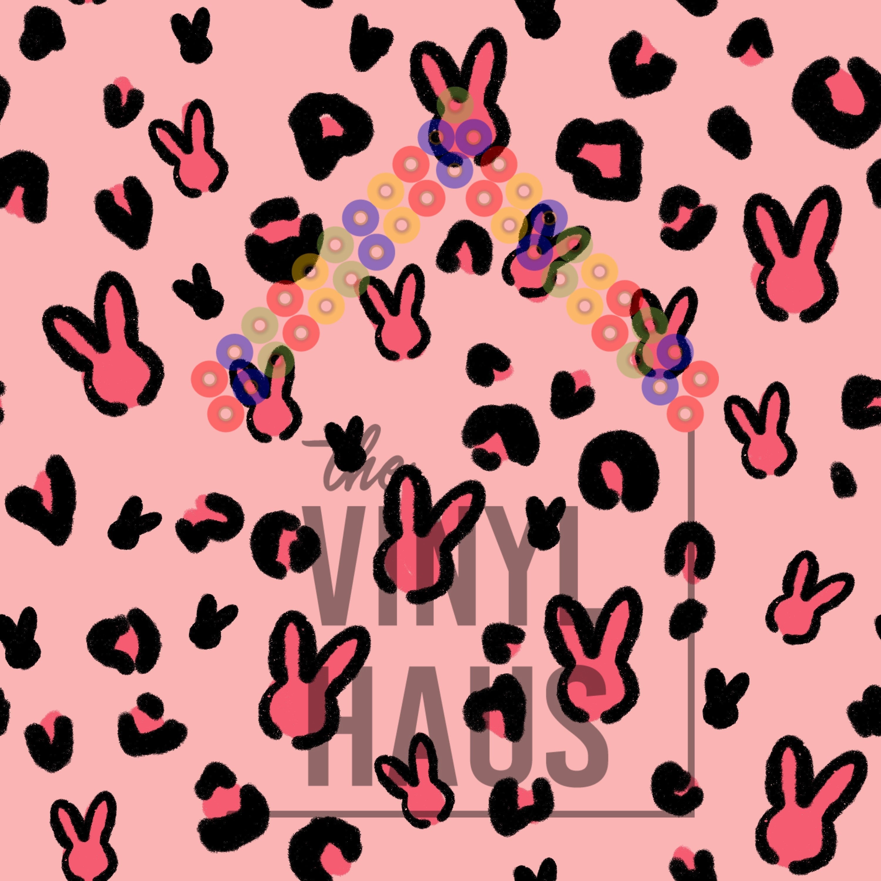 Easter Bunny Cheetah Pattern Vinyl 12" x 12" - The Vinyl Haus