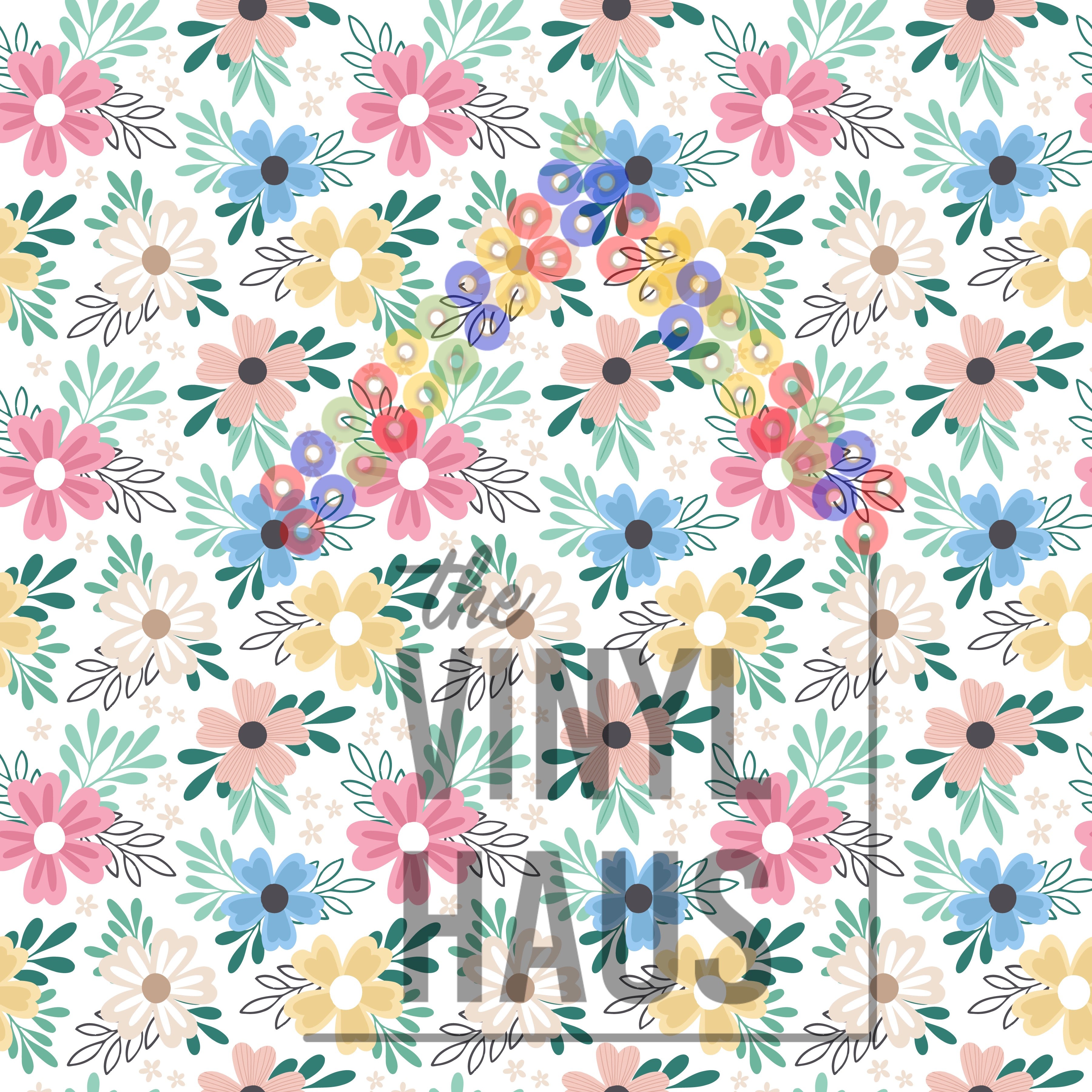 Easter Floral Pattern Vinyl 12" x 12" - The Vinyl Haus
