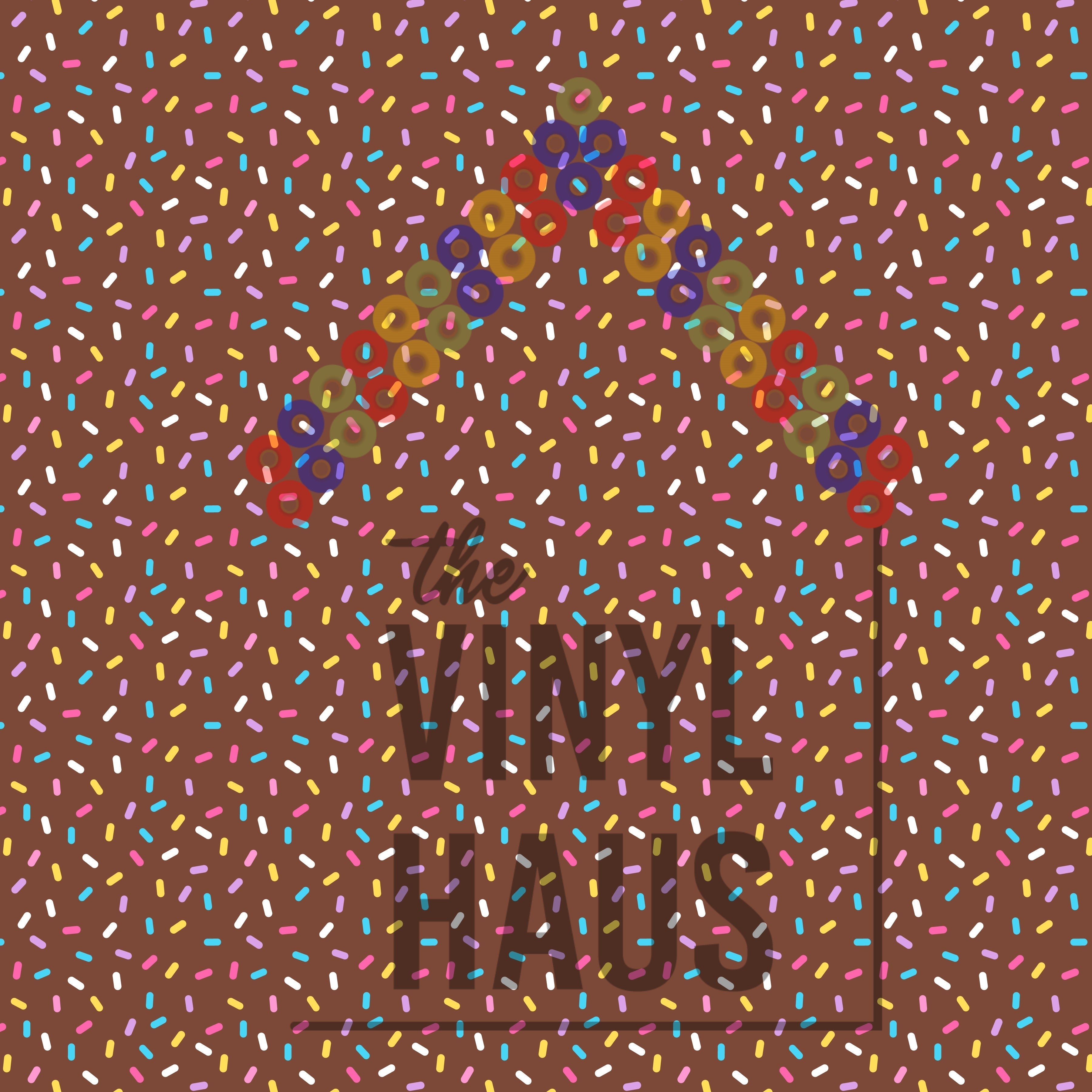 Donut Sprinkle Dark Brown Background Pattern Vinyl 12" x 12" - The Vinyl Haus Main image