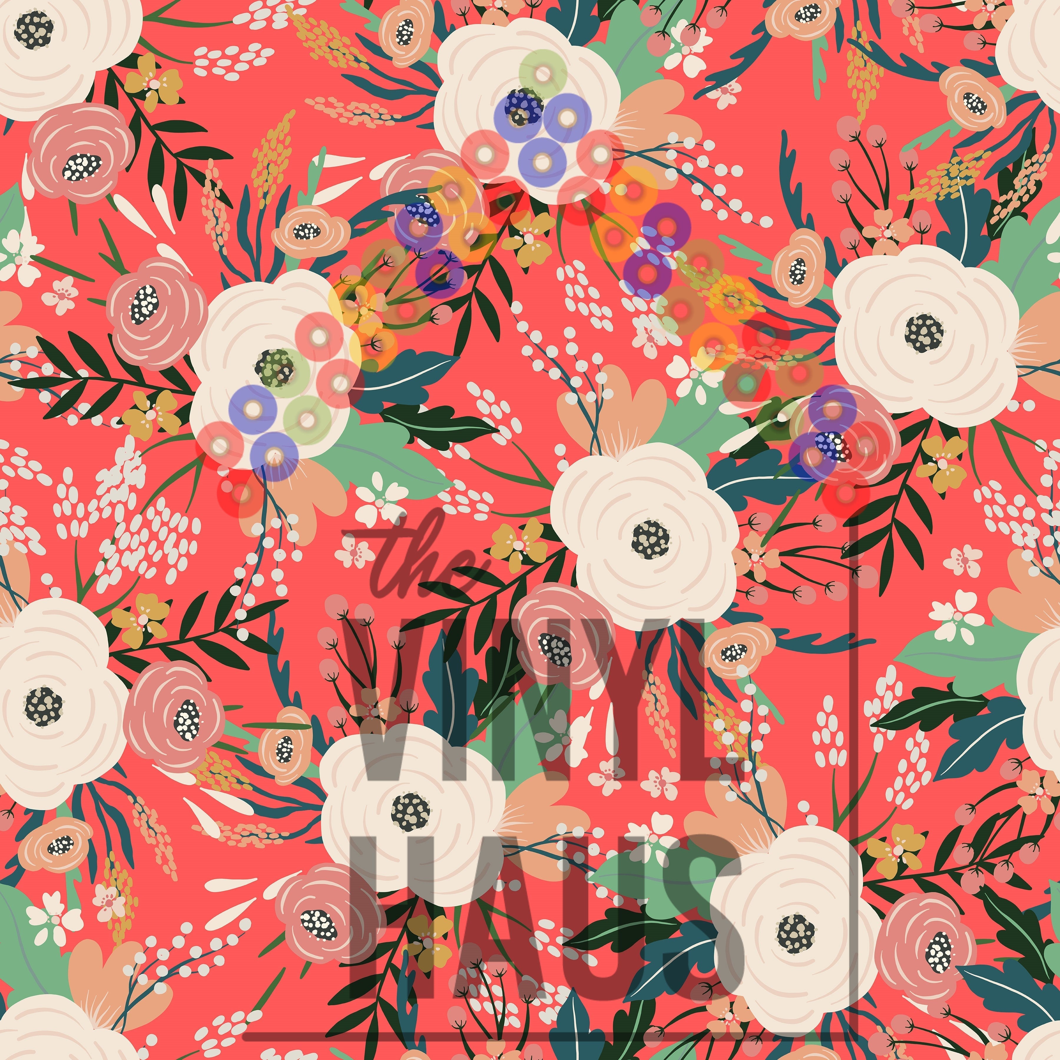 Floral background Pattern Vinyl 12" x 12" - The Vinyl Haus Main image
