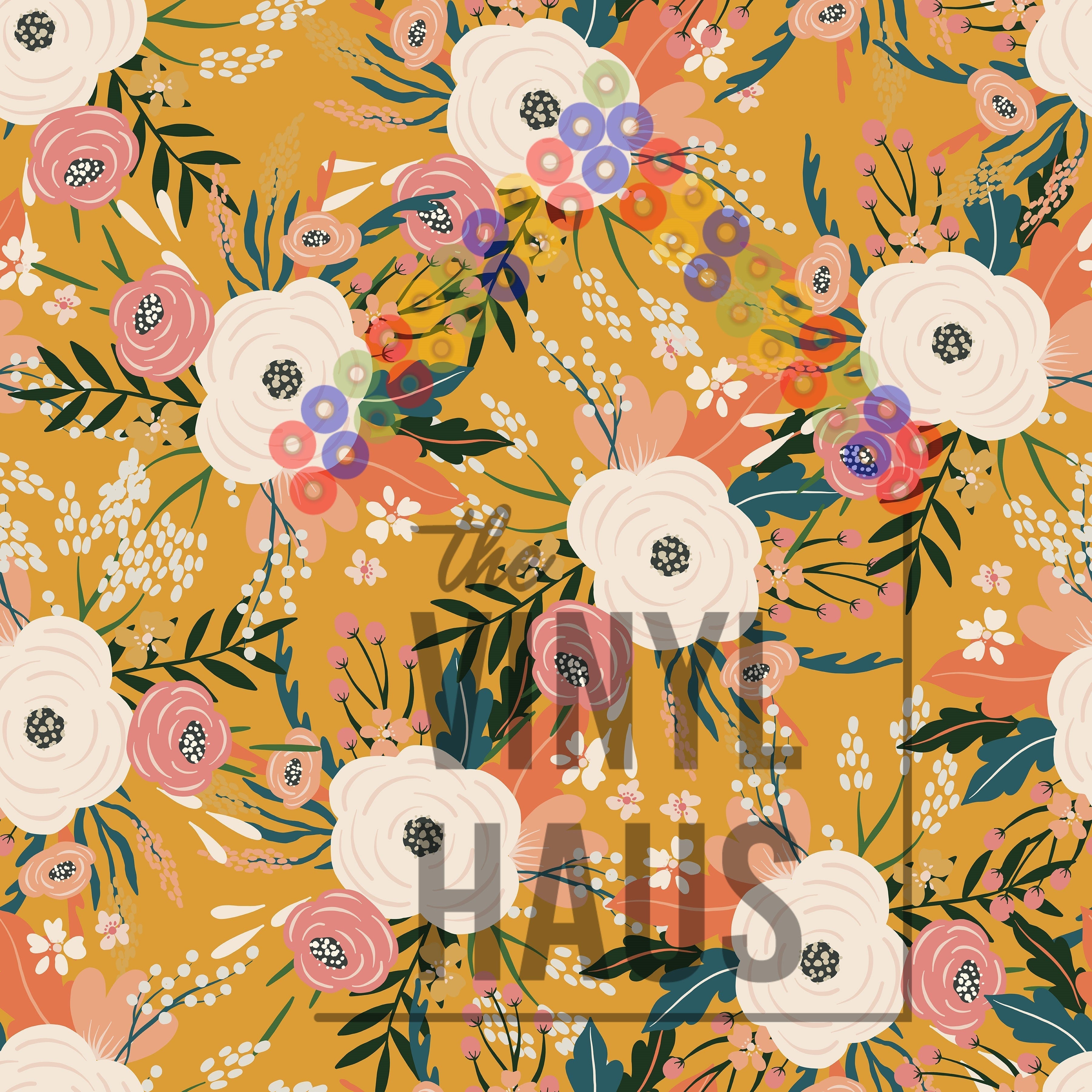 Floral background Pattern Vinyl 12" x 12" - The Vinyl Haus Main image