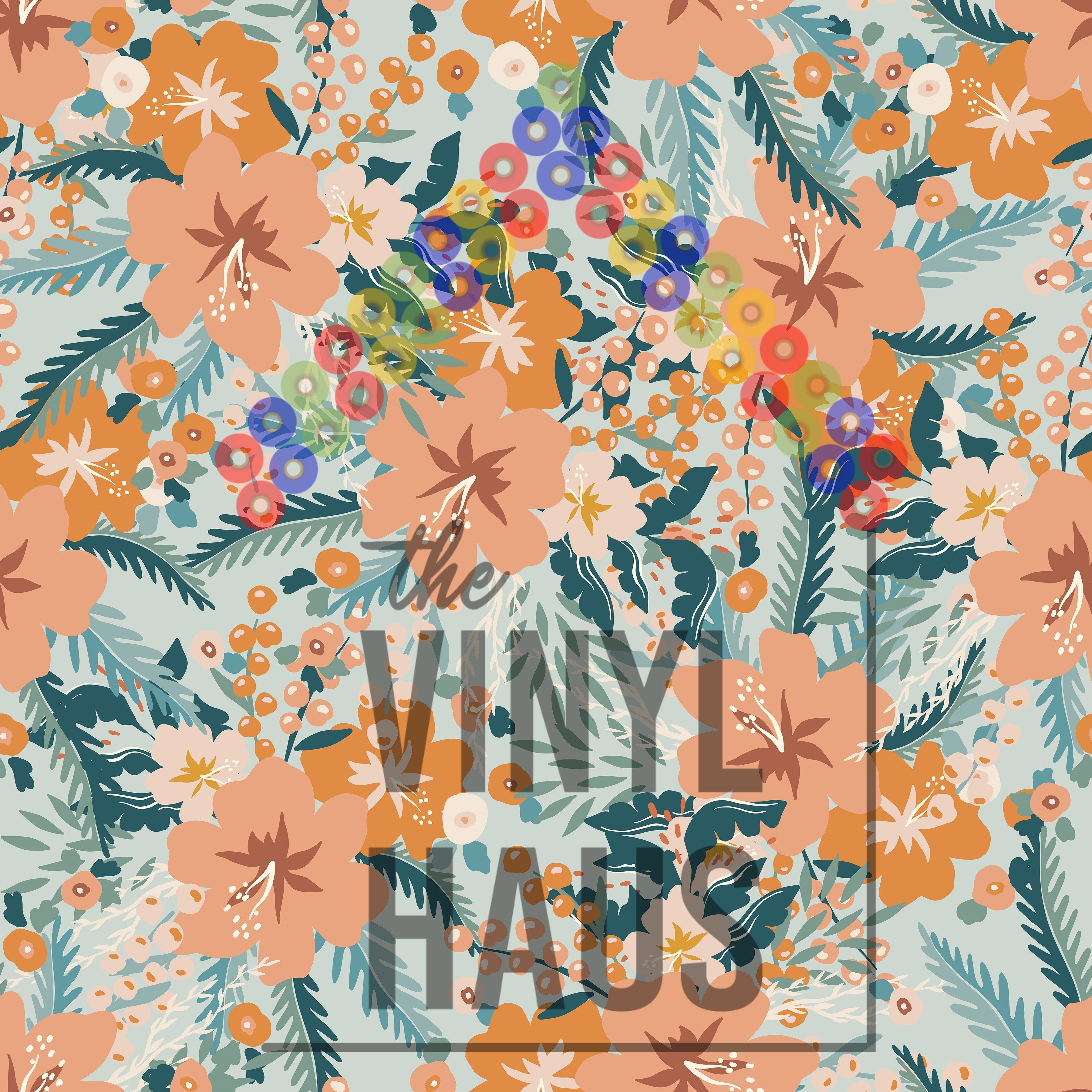 Floral background Pattern Vinyl 12" x 12" - The Vinyl Haus Main image