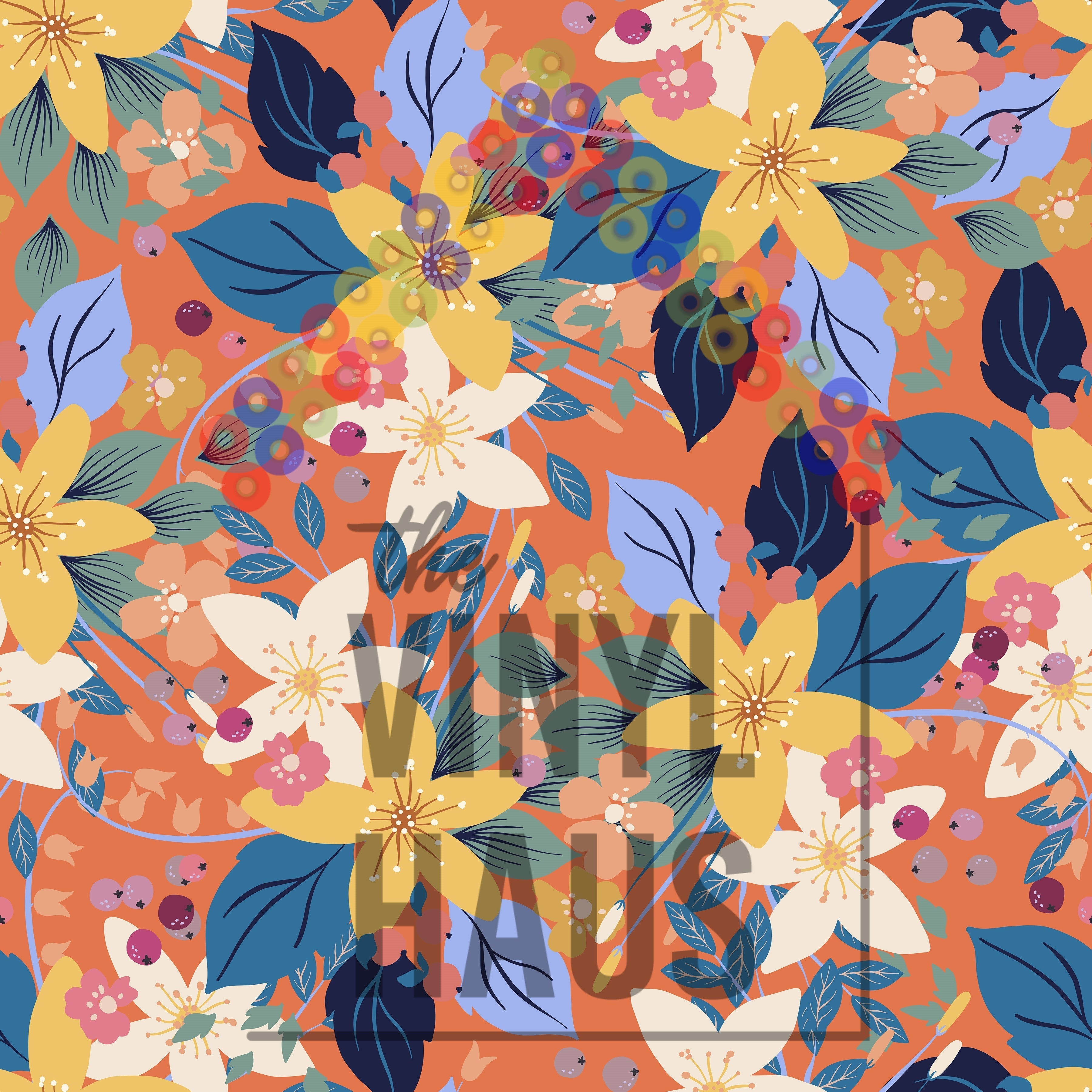 Floral background Pattern Vinyl 12" x 12" - The Vinyl Haus Main image