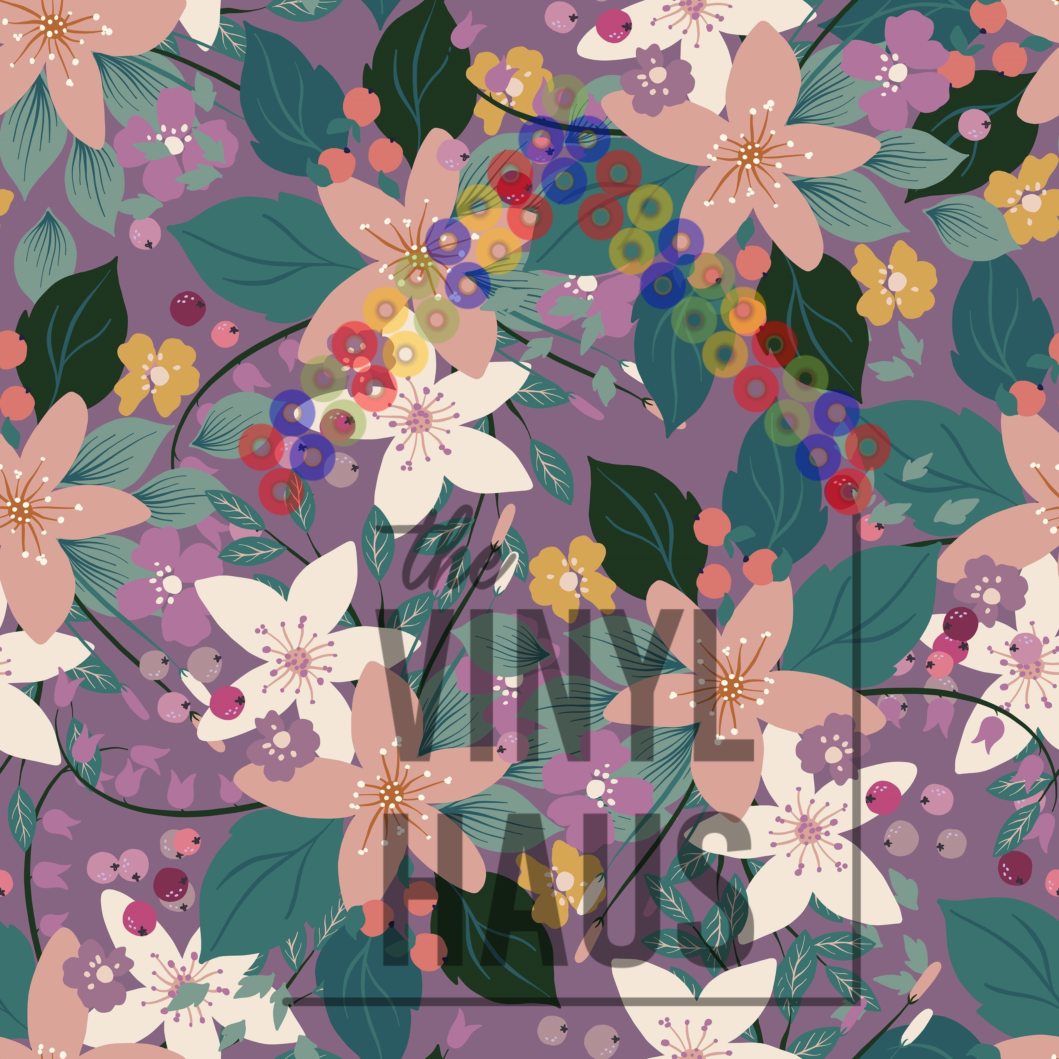 Floral background Pattern Vinyl 12" x 12" - The Vinyl Haus Main image