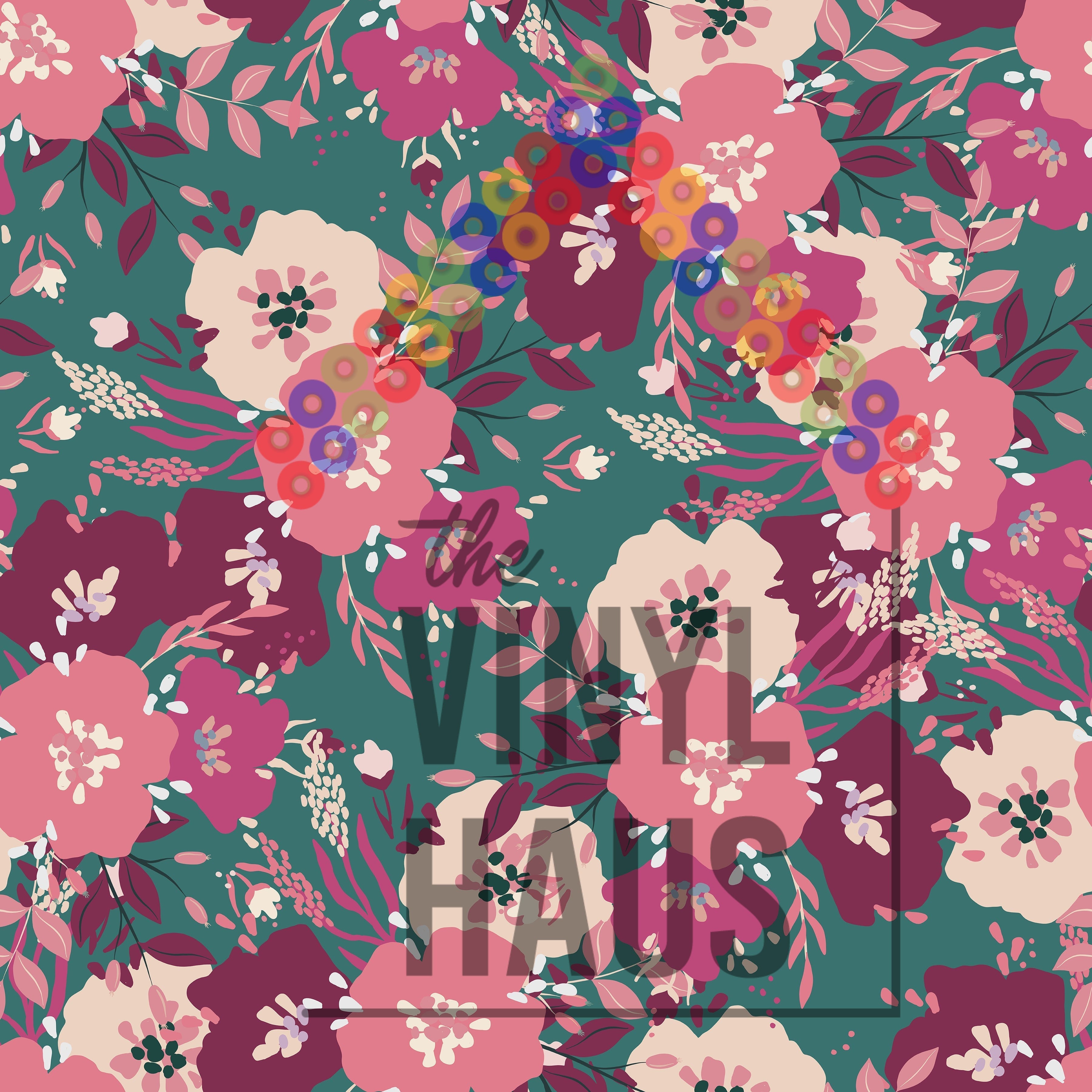 Floral background Pattern Vinyl 12" x 12" - The Vinyl Haus Main image