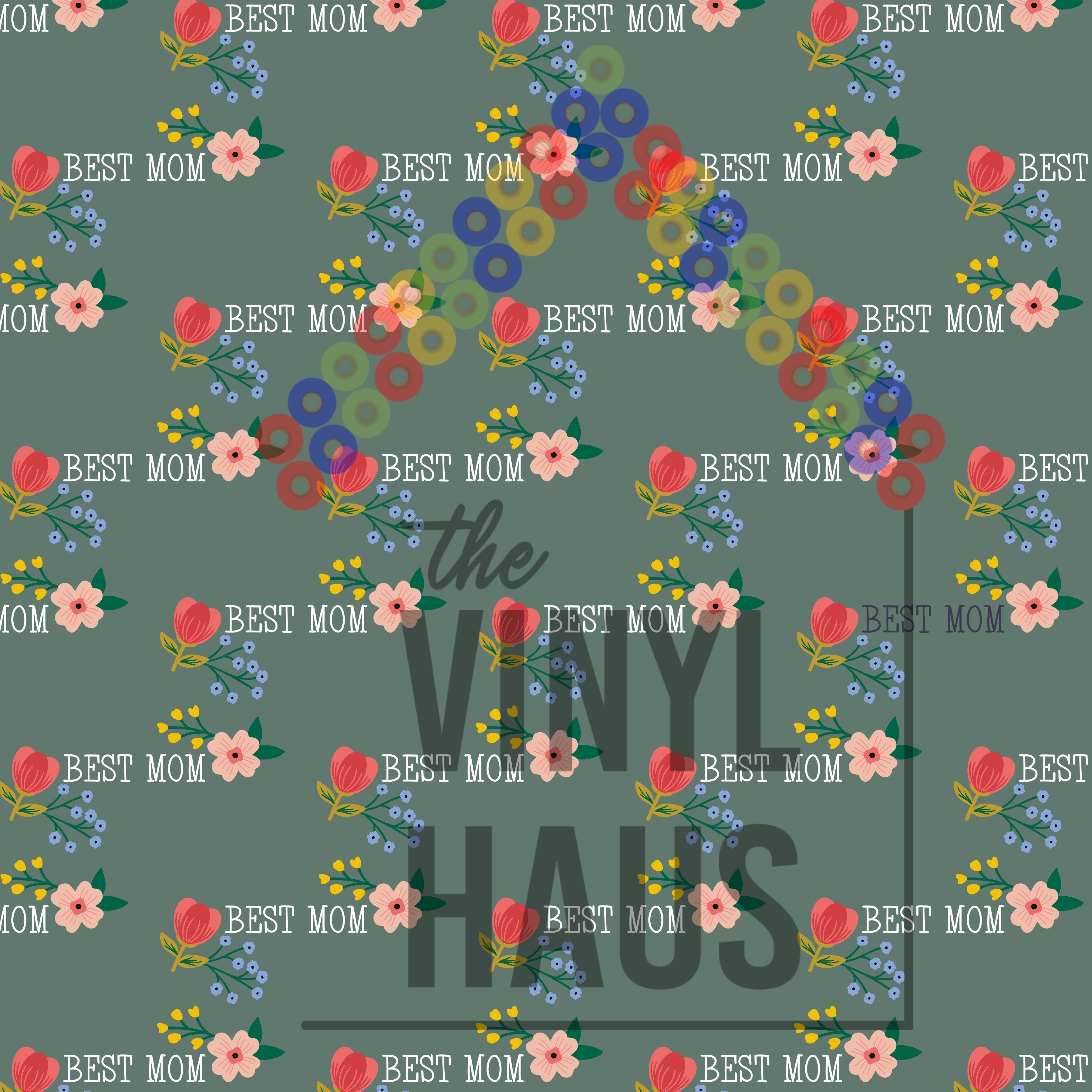 Mother's Day Floral background Pattern Vinyl 12" x 12" - The Vinyl Haus Main image
