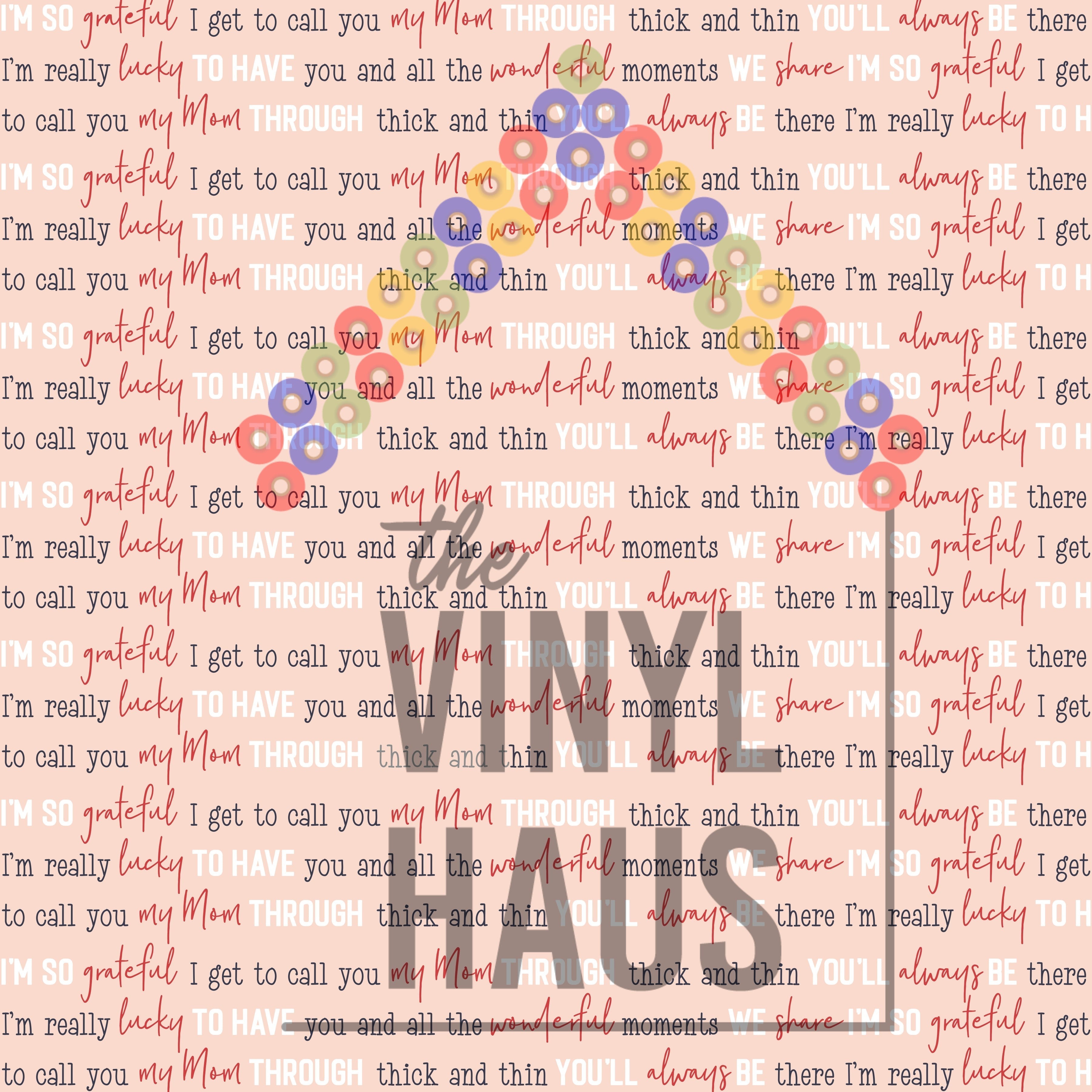 Mother's Day Floral background Pattern Vinyl 12" x 12" - The Vinyl Haus