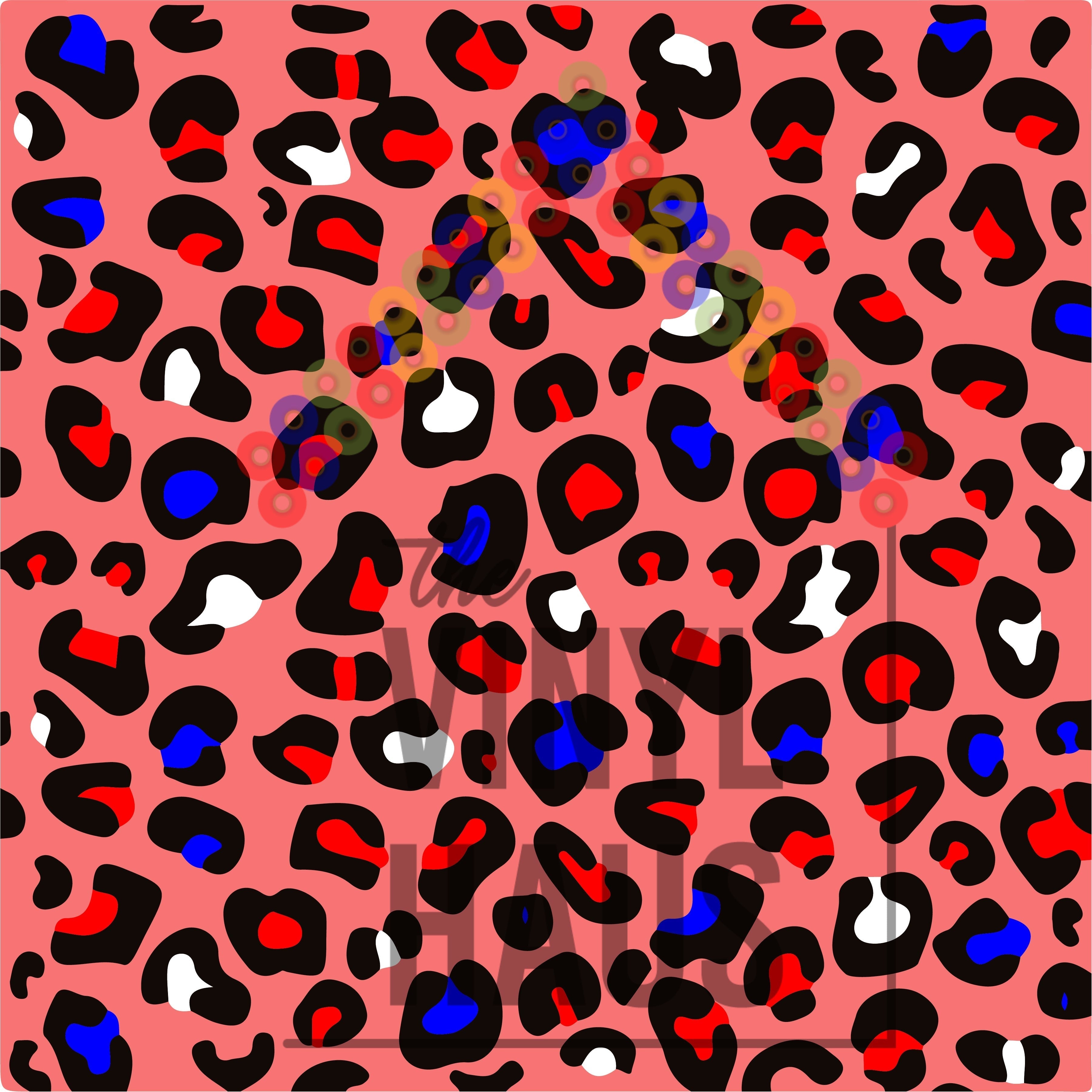 4th of July Cheetah Pattern Vinyl 12" x 12" - The Vinyl Haus