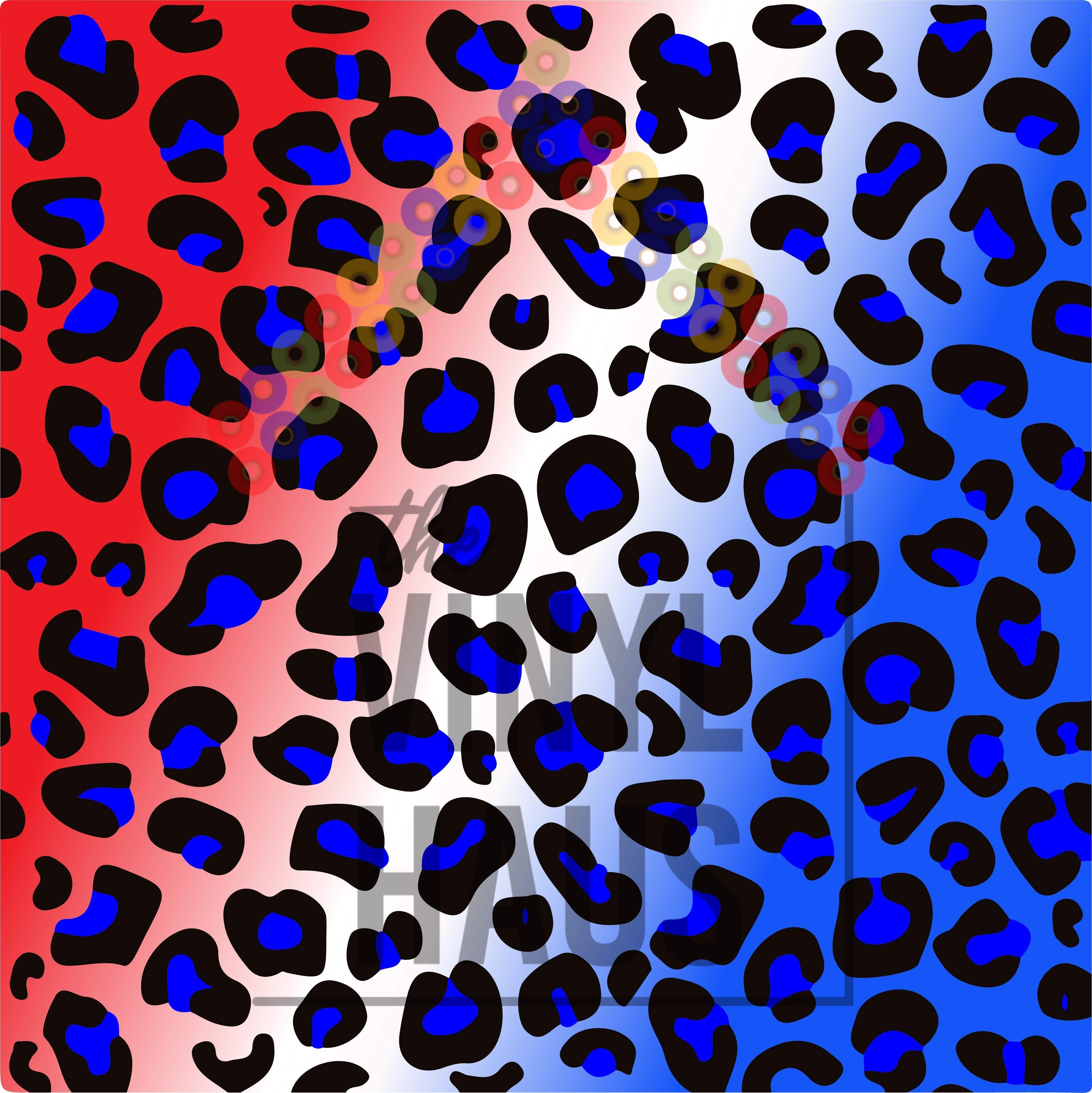 4th of July Cheetah Pattern Vinyl 12" x 12" - The Vinyl Haus Main image