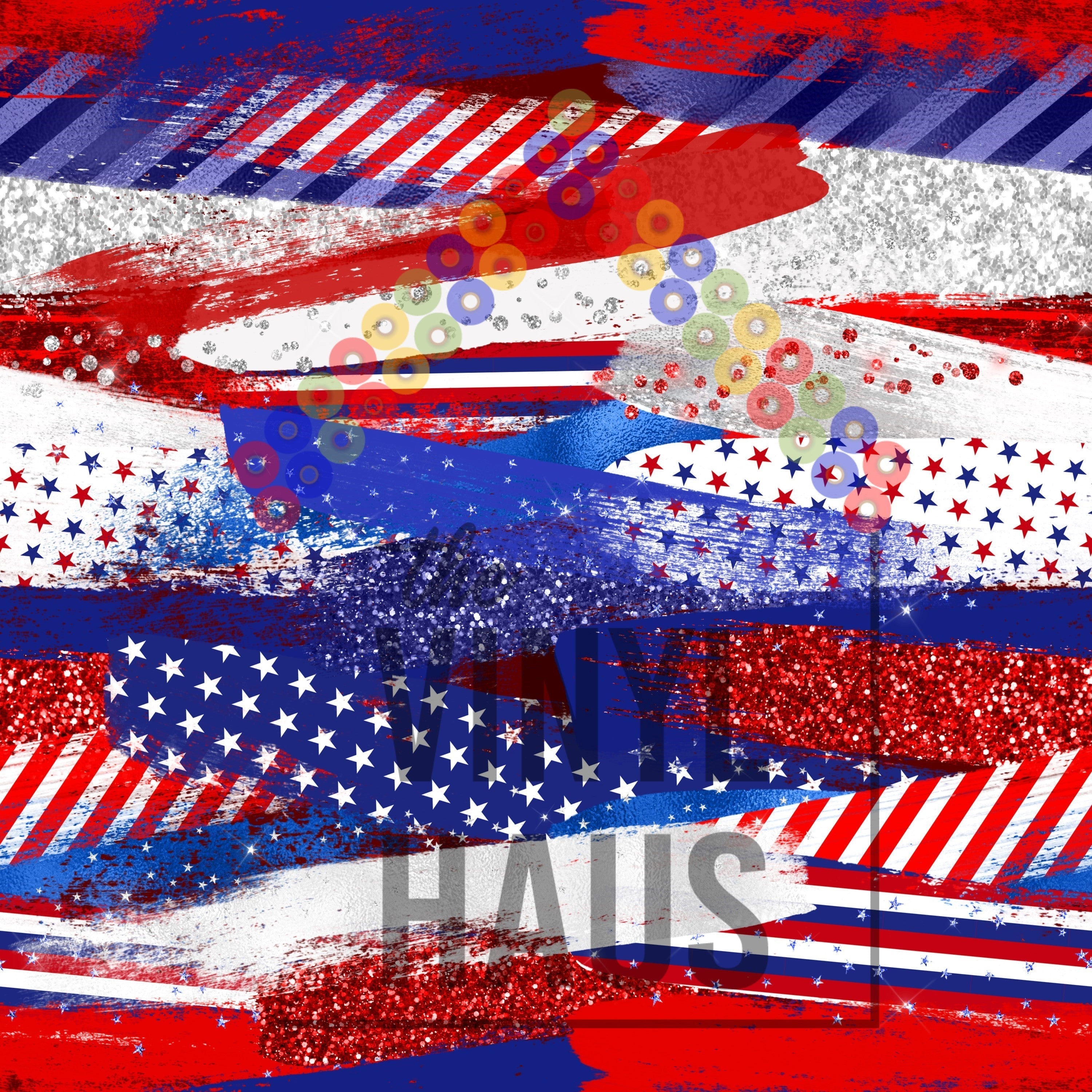 4th of July Brushstroke Pattern Vinyl 12" x 12" - The Vinyl Haus