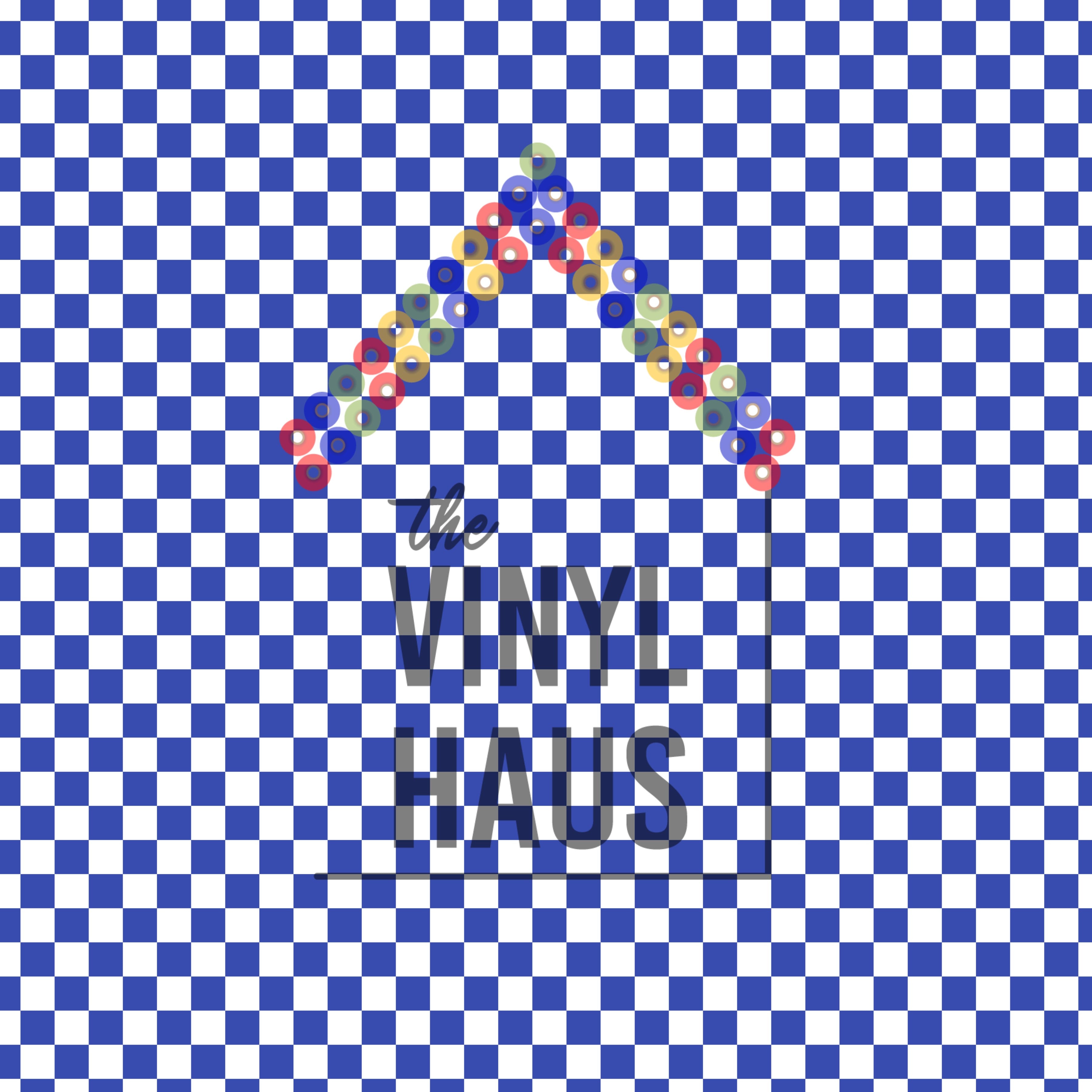 Blue and White Checkered Pattern Vinyl 12" x 12" - The Vinyl Haus Main image