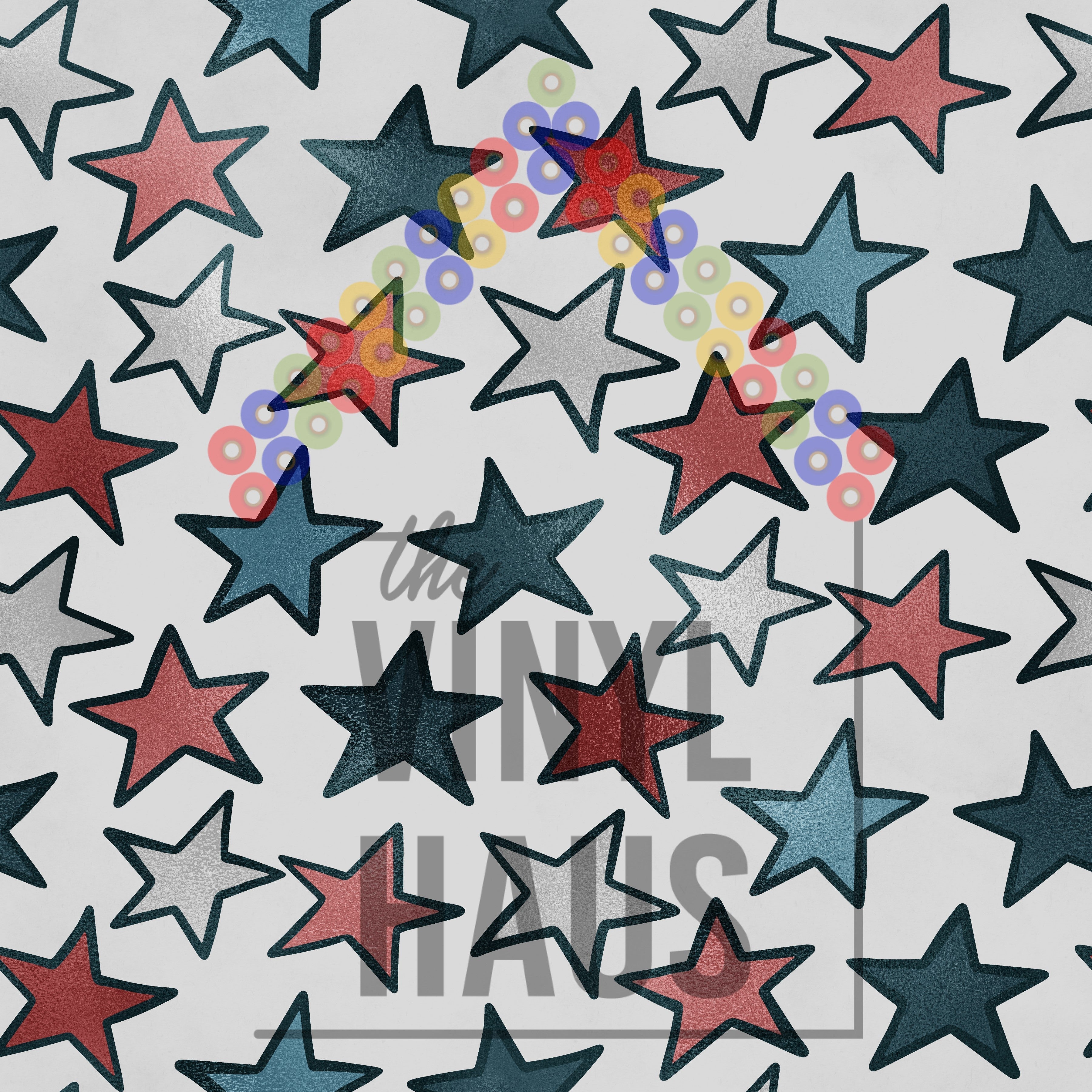 4th of July Stars Pattern Vinyl 12" x 12" - The Vinyl Haus Main image