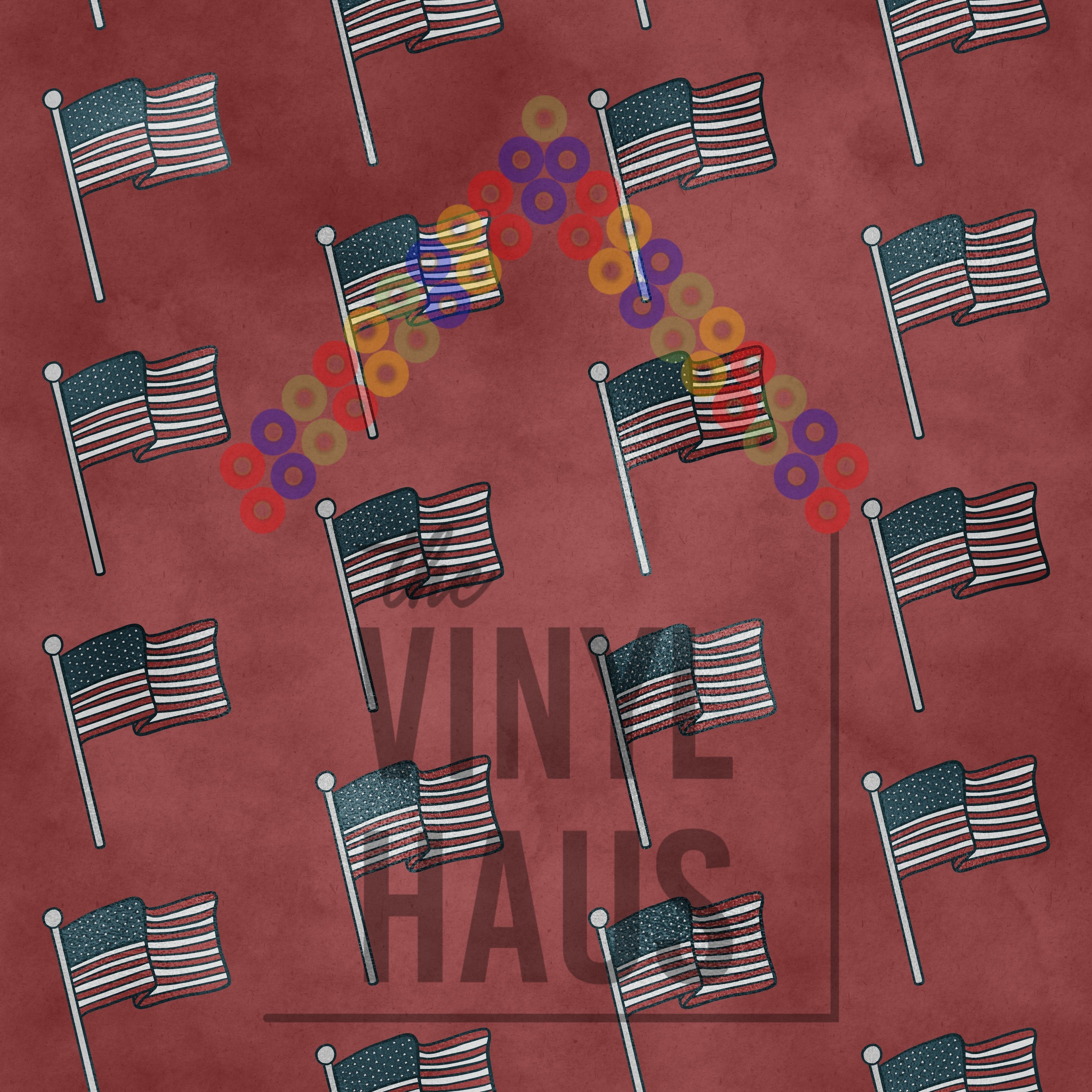 4th of July Flag Pattern Vinyl 12" x 12" - The Vinyl Haus Main image