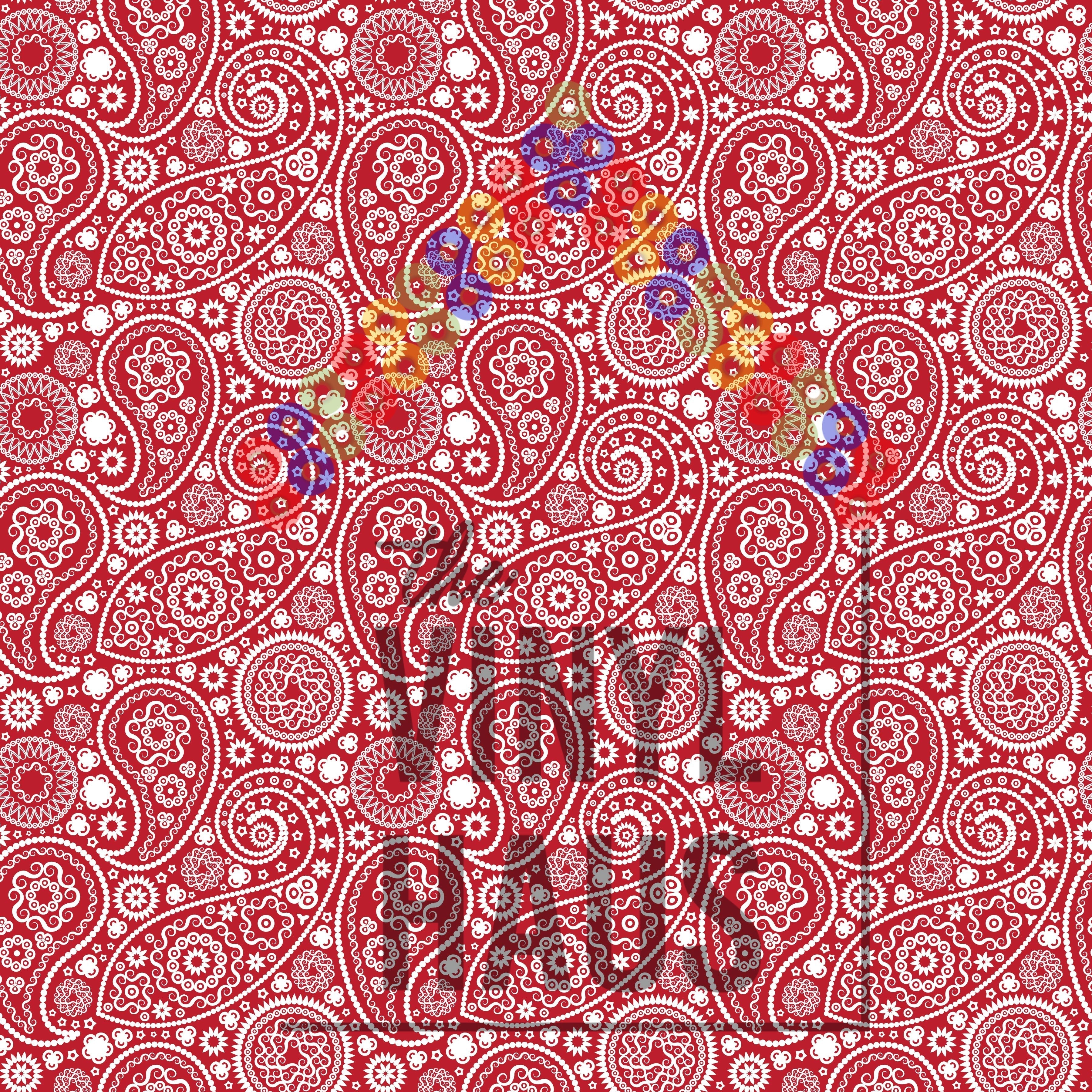 Red Paisley Pattern Vinyl 12" x 12" - The Vinyl Haus Main image