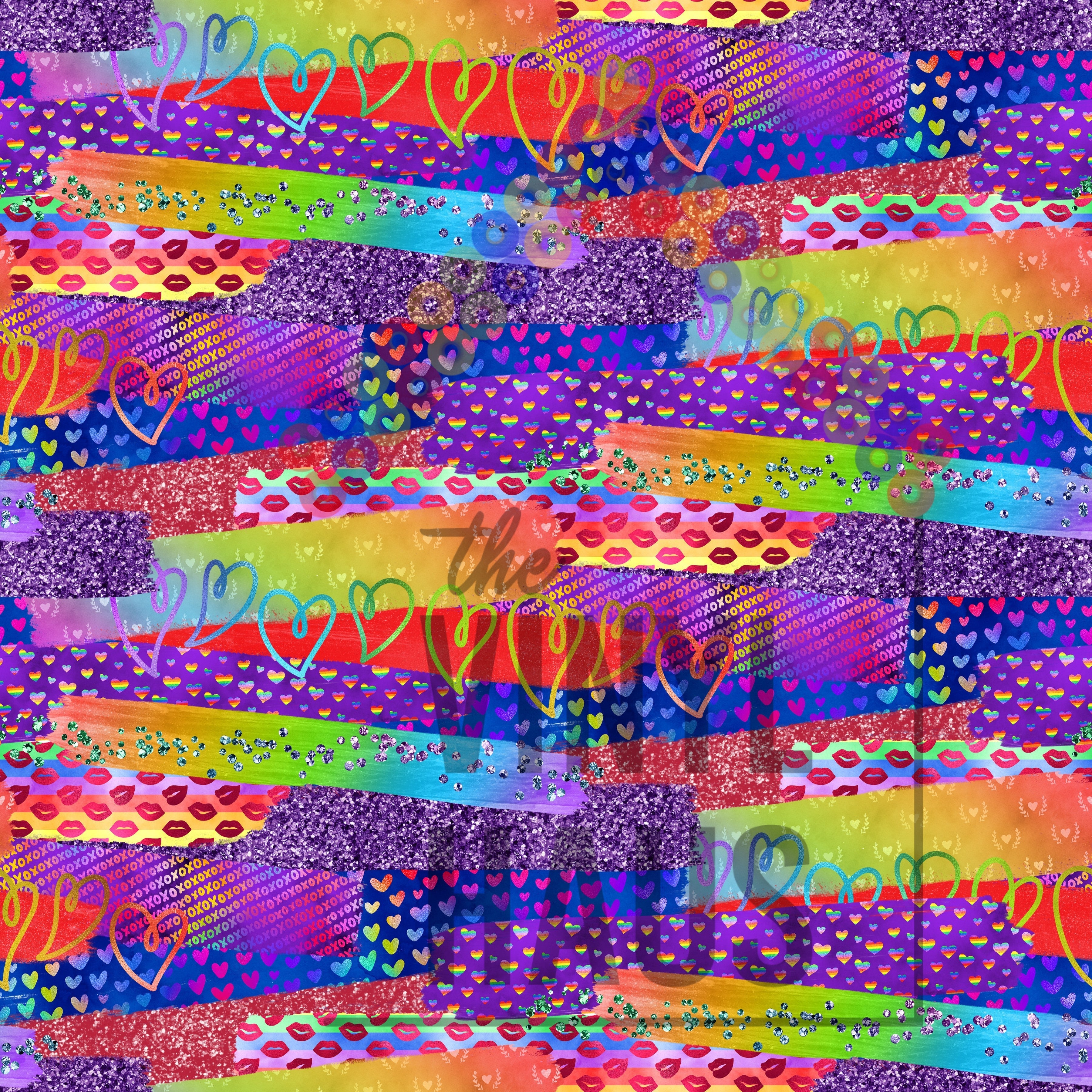 Rainbow Brushstroke PRIDE Pattern Vinyl 12" x 12" - The Vinyl Haus Main image