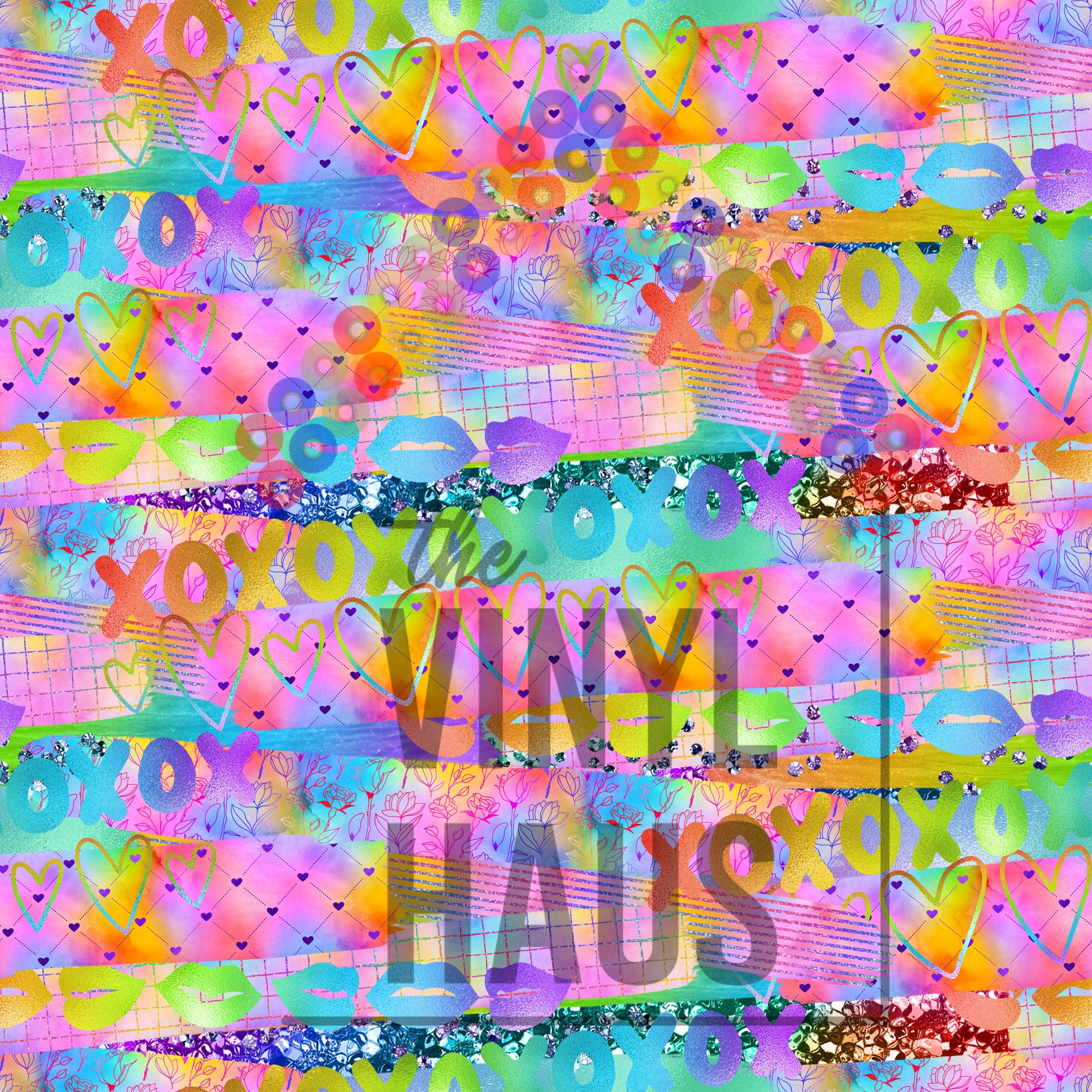 Rainbow Brushstrokes PRIDE Pattern Vinyl 12" x 12" - The Vinyl Haus Main image
