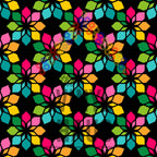 Rainbow Flowers Black Background PRIDE Pattern Vinyl 12" x 12" - The Vinyl Haus