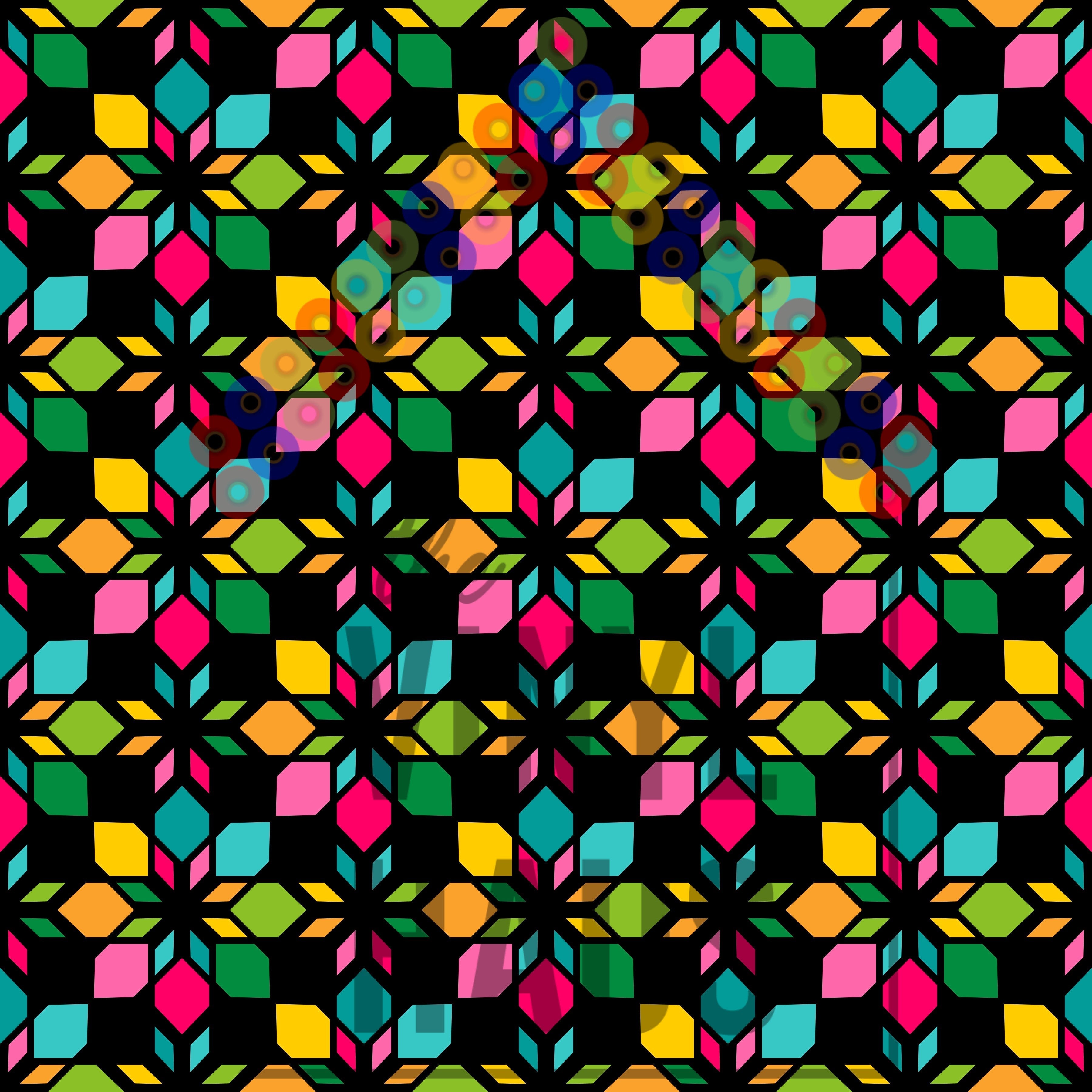 Rainbow Flowers Black Background PRIDE Pattern Vinyl 12" x 12" - The Vinyl Haus Main image