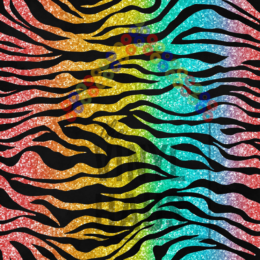 Rainbow Flowers Black Background PRIDE Pattern Vinyl 12" x 12" - The Vinyl Haus