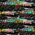 Rainbow Flowers Black Background PRIDE Pattern Vinyl 12" x 12" - The Vinyl Haus
