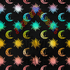 Rainbow Flowers Black Background PRIDE Pattern Vinyl 12" x 12" - The Vinyl Haus