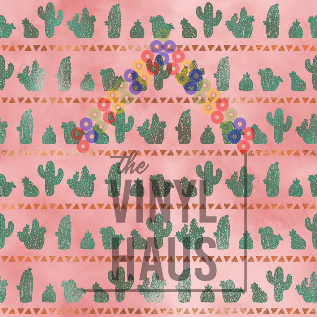 Rainbow Flowers Black Background PRIDE Pattern Vinyl 12" x 12" - The Vinyl Haus