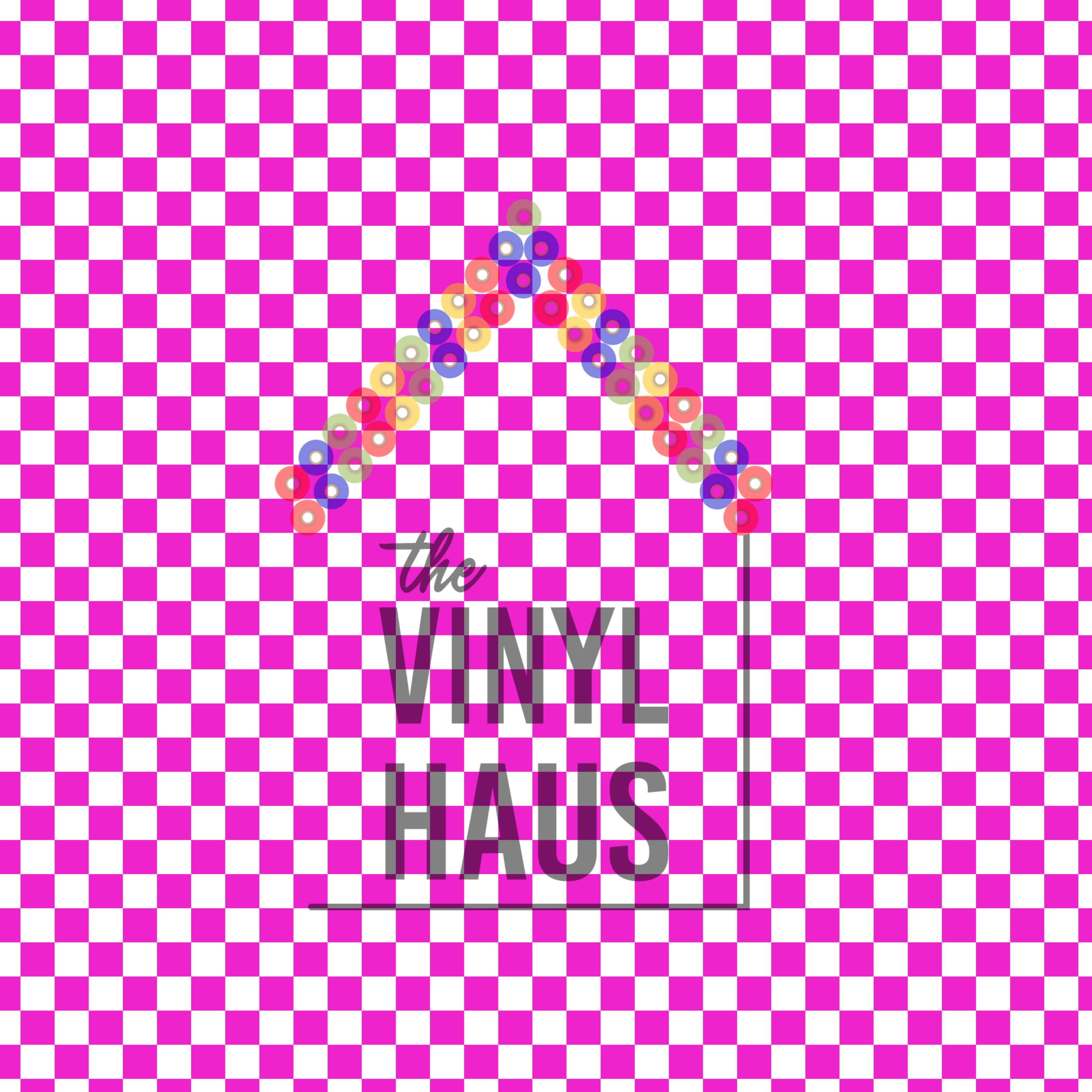 Pink and White Checkered Pattern Vinyl 12" x 12" - The Vinyl Haus Main image
