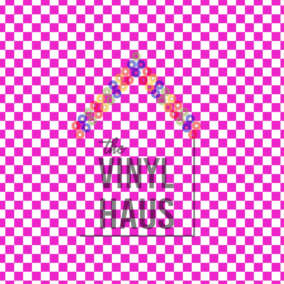 Orafol Pink and White Checkered Pattern Vinyl 12