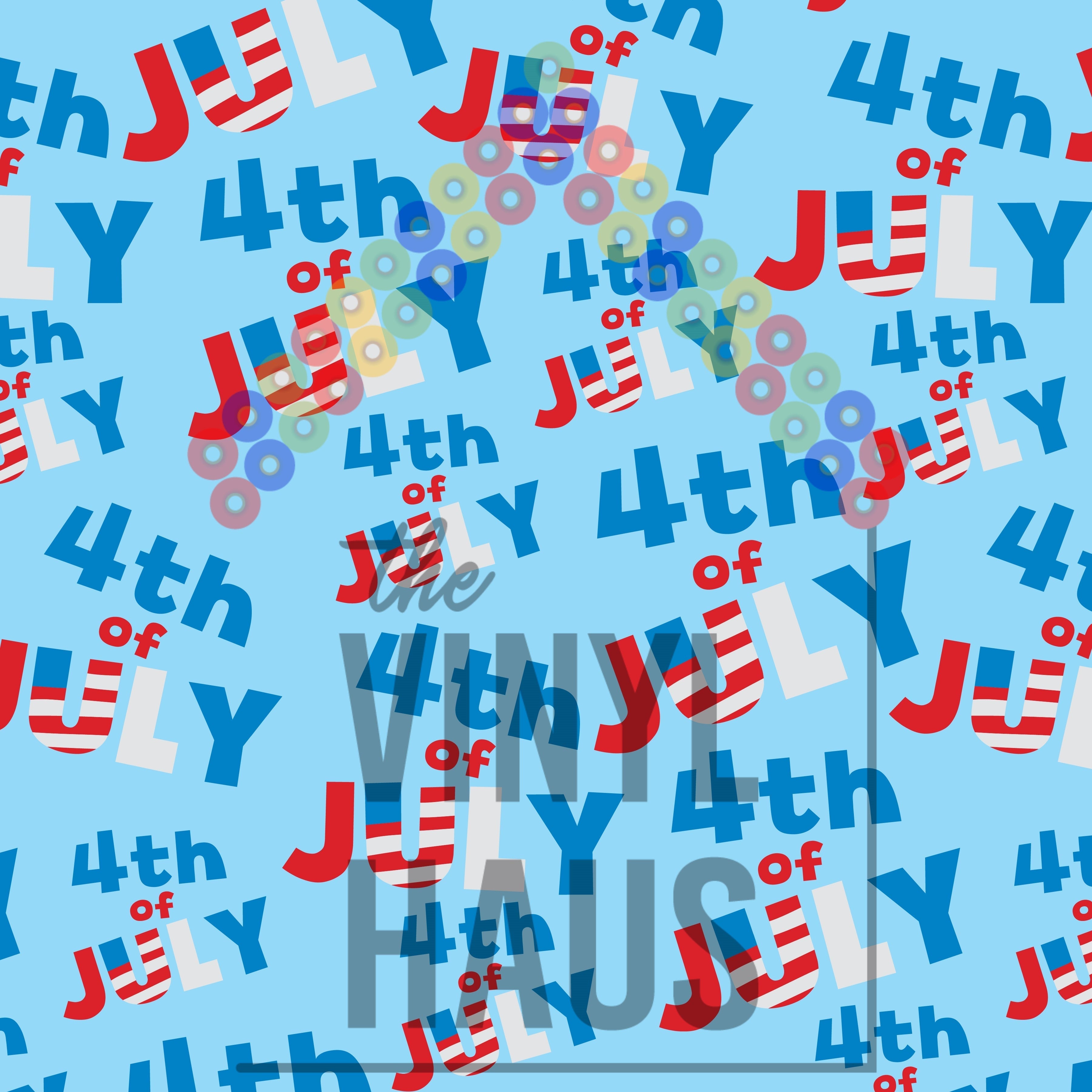 4th of July Pattern Vinyl 12" x 12" - The Vinyl Haus Main image