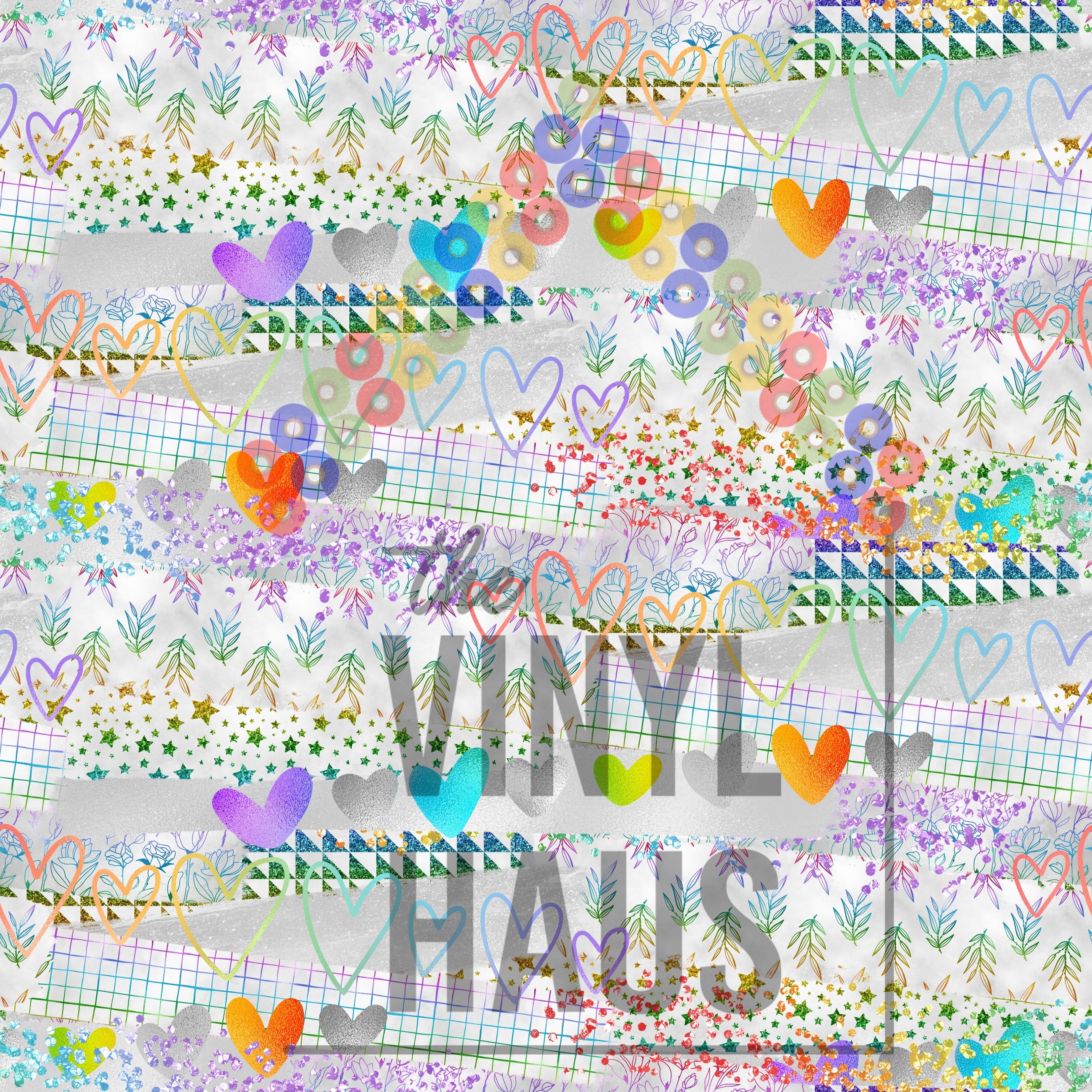 Rainbow PRIDE Brushstrokes Pattern Vinyl 12" x 12" - The Vinyl Haus Main image