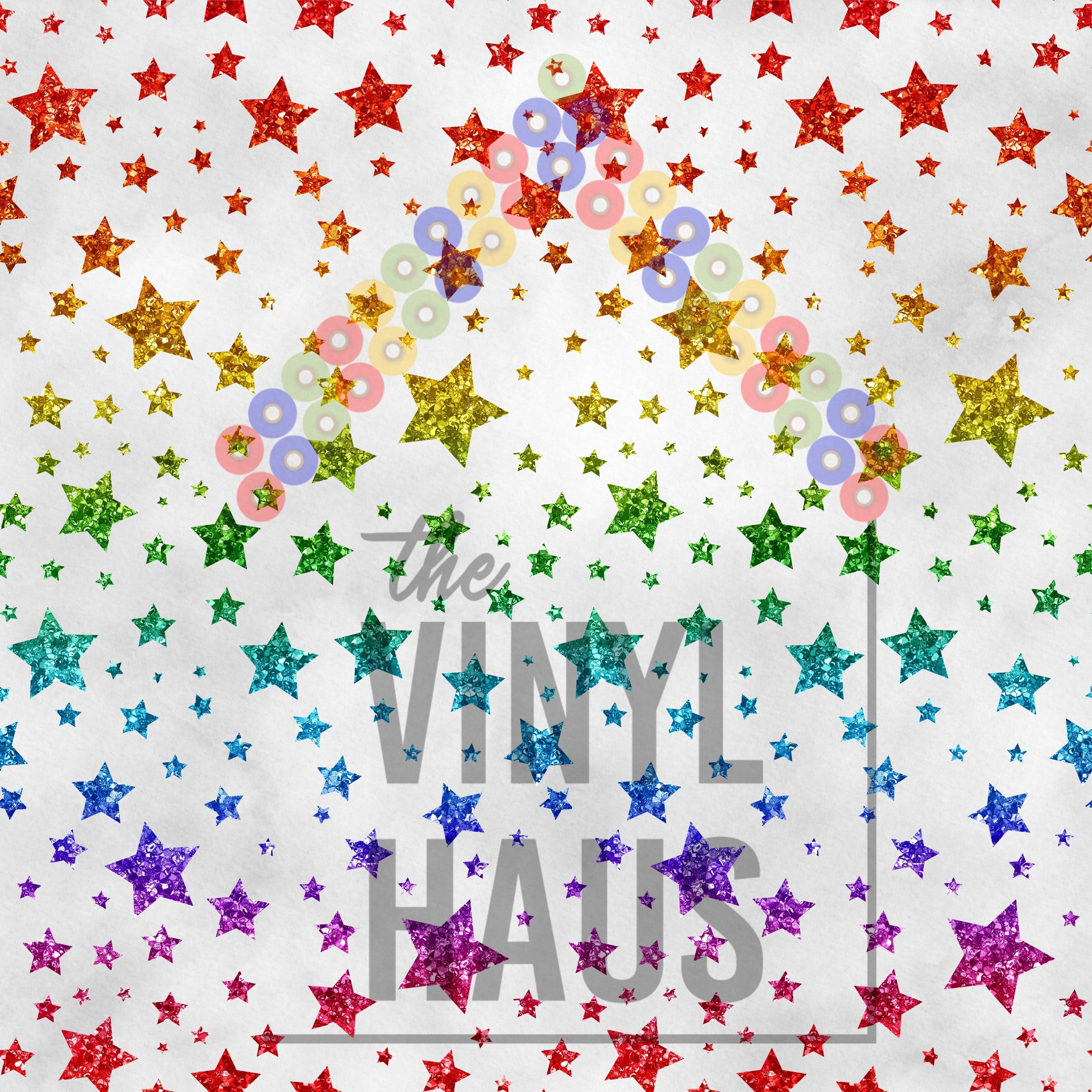 Rainbow PRIDE Stars Pattern Vinyl 12" x 12" - The Vinyl Haus Main image