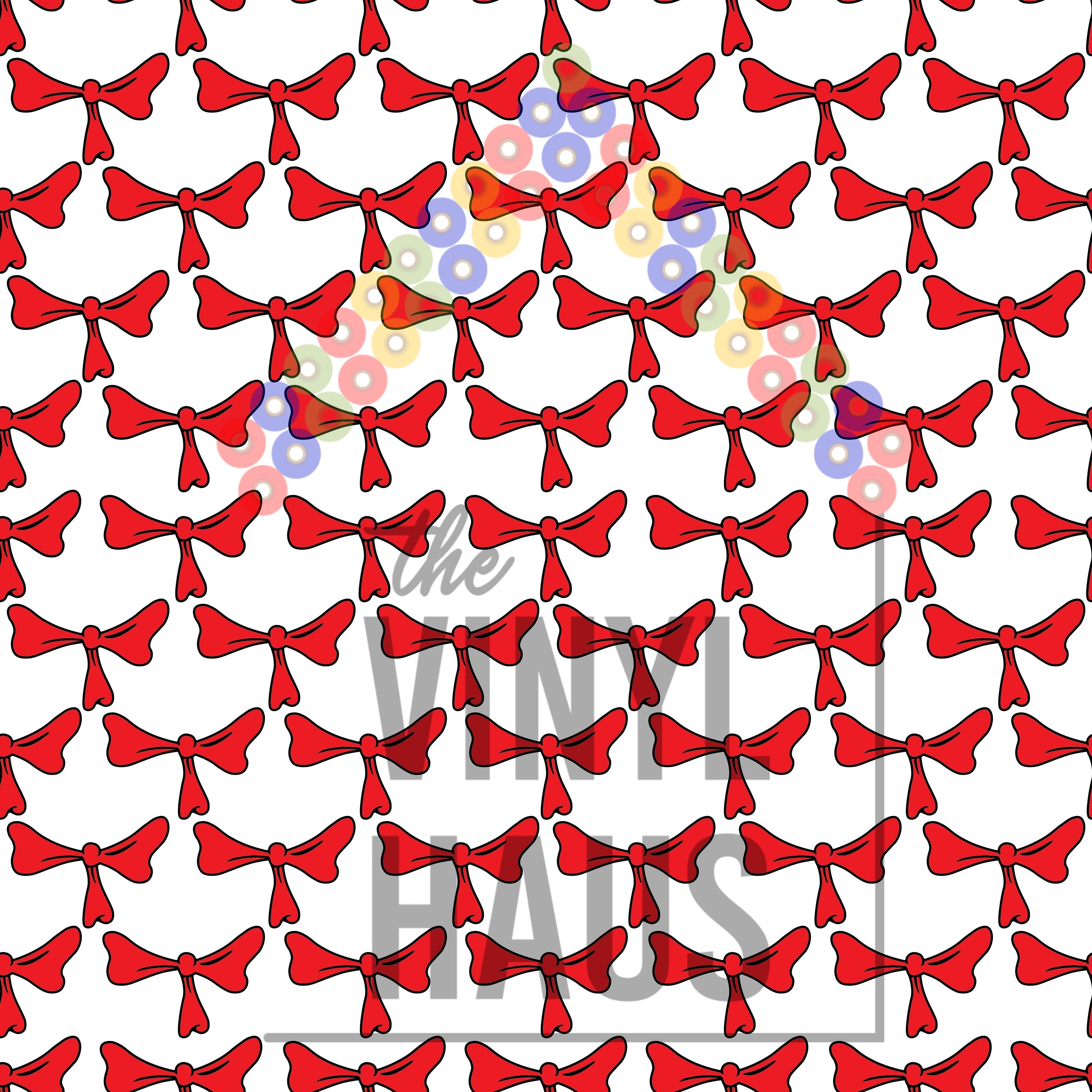 Dr. Seuss Tie White Background Pattern Vinyl 12" x 12" - The Vinyl Haus