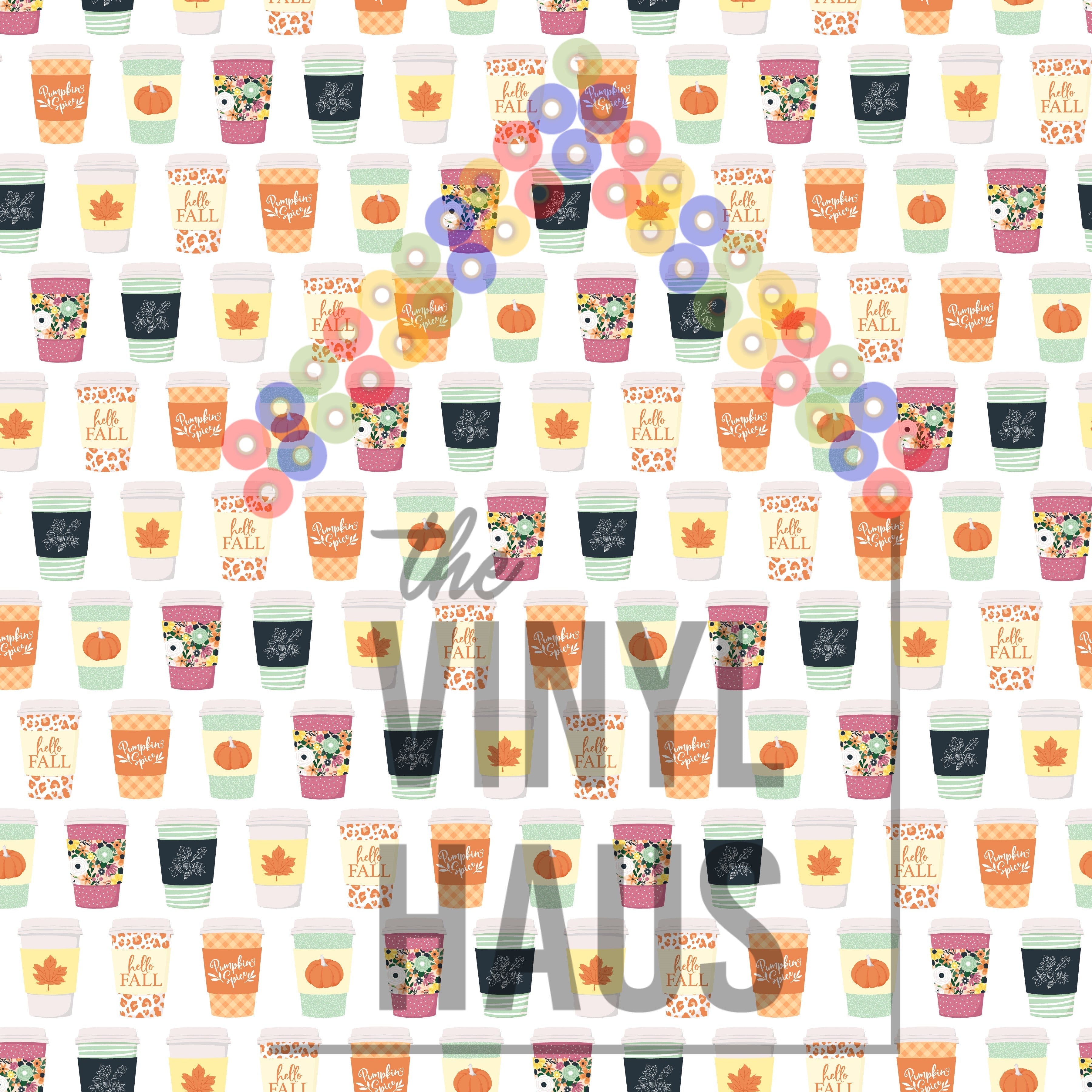 Fall Pumpkin Spice Pattern Vinyl 12" x 12" - The Vinyl Haus