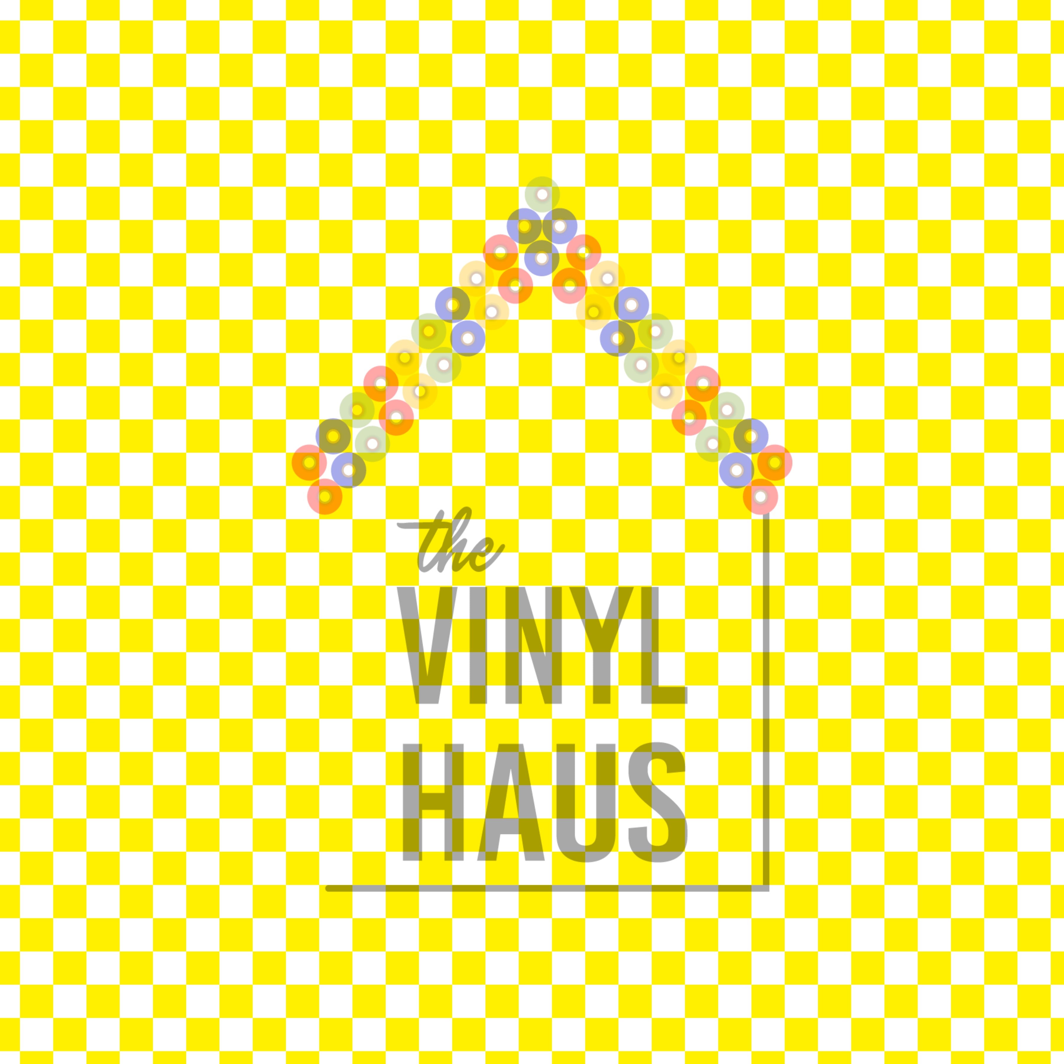 Yellow and White Checkered Pattern Vinyl 12" x 12" - The Vinyl Haus Main image