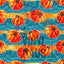 Pumpkin with Blue and Orange Stripes Pattern Vinyl 12" x 12" - The Vinyl Haus
