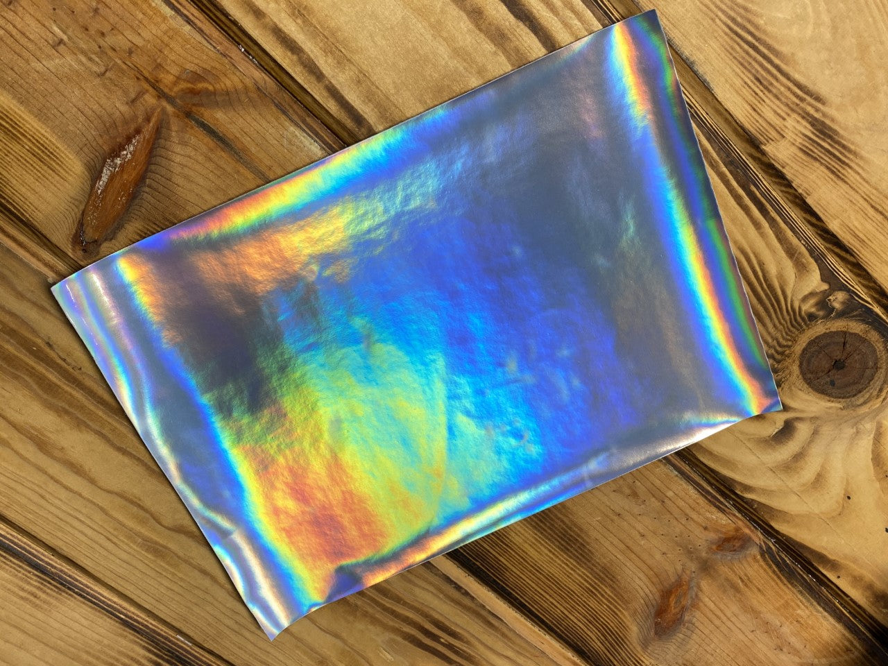 Holographic Faux Leather Sheet Silver 8" x 12" - Heat Transfer Haus