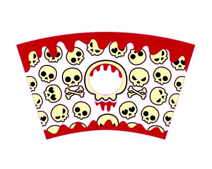 Venti Cold Cup 24 oz Vinyl Wrap - Bleeding Skulls - The Vinyl Haus Main image