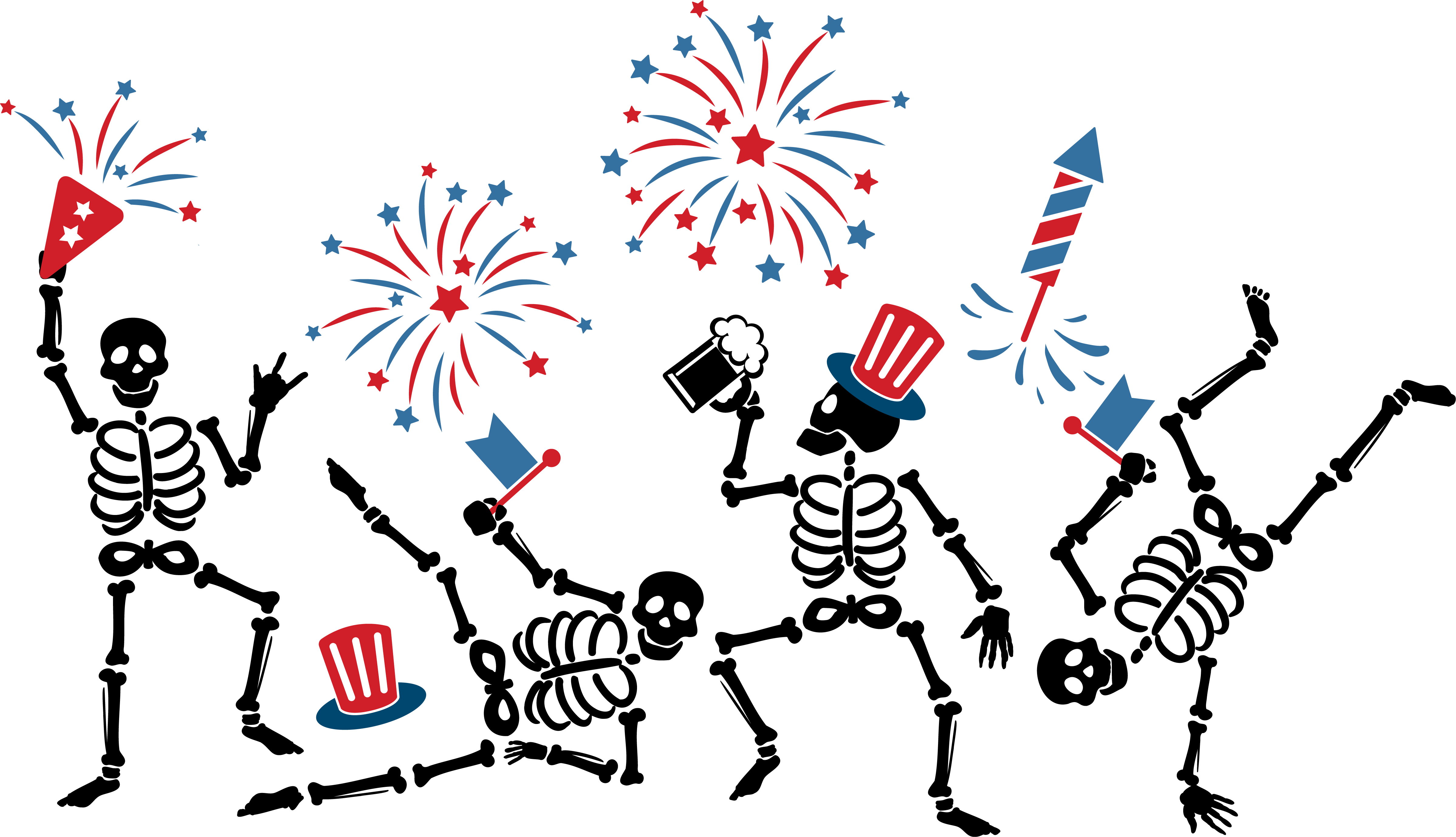 Sublimation Prints - 4th of July Skeleton - The Vinyl Haus Main image