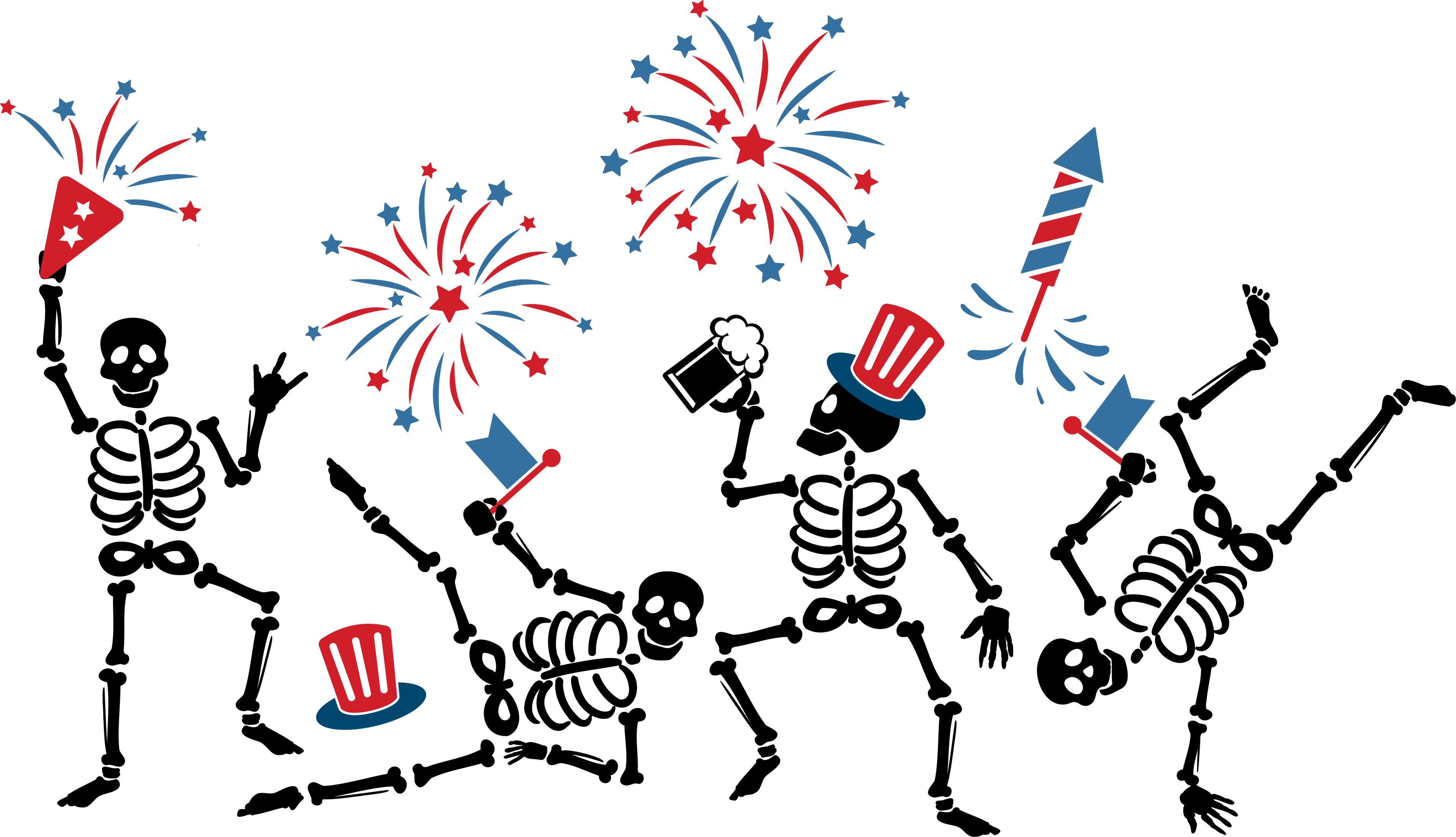 Sublimation Prints - 4th of July Skeleton - The Vinyl Haus