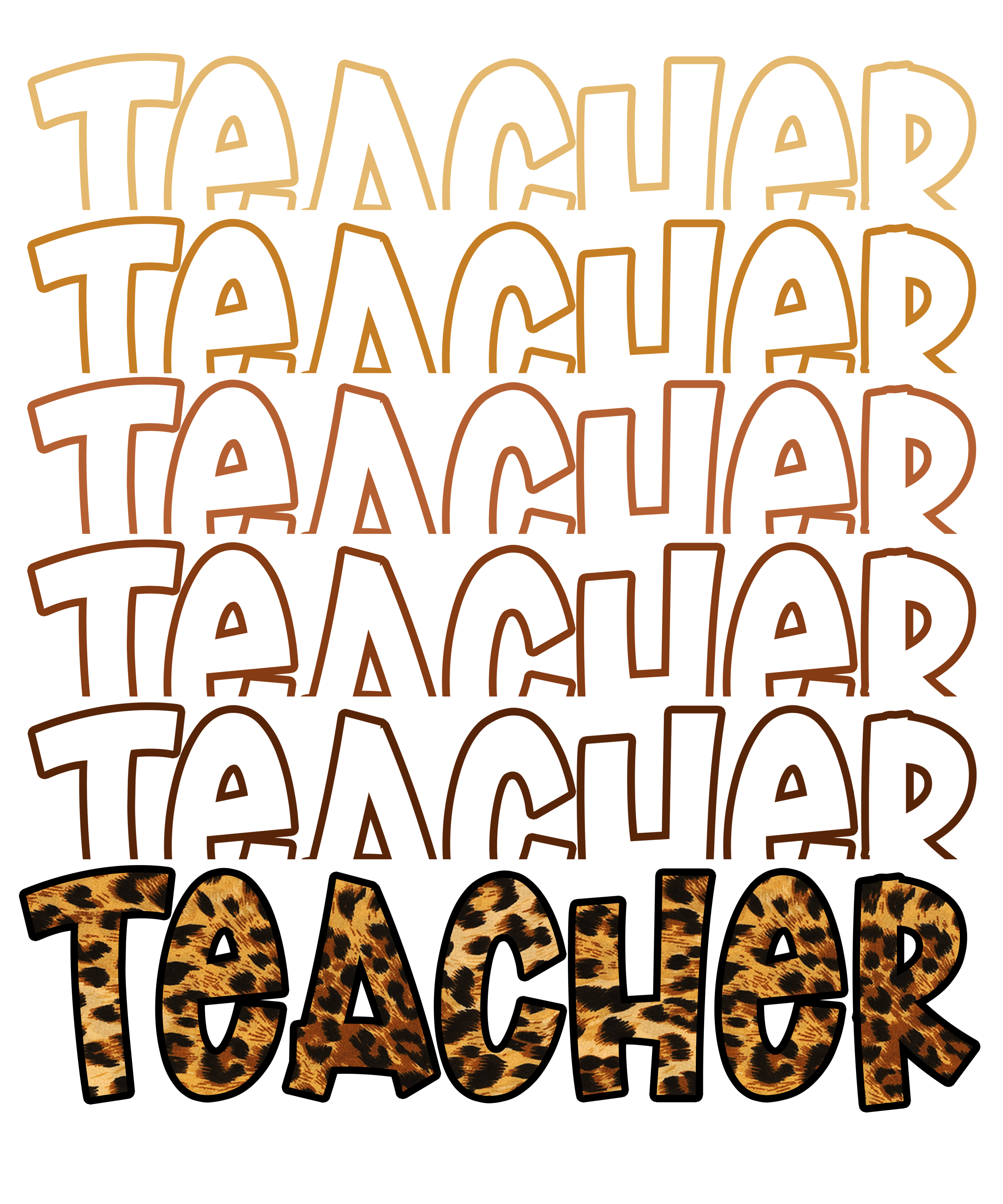 HTV Prints - Leopard Teacher Repeating - The Vinyl Haus