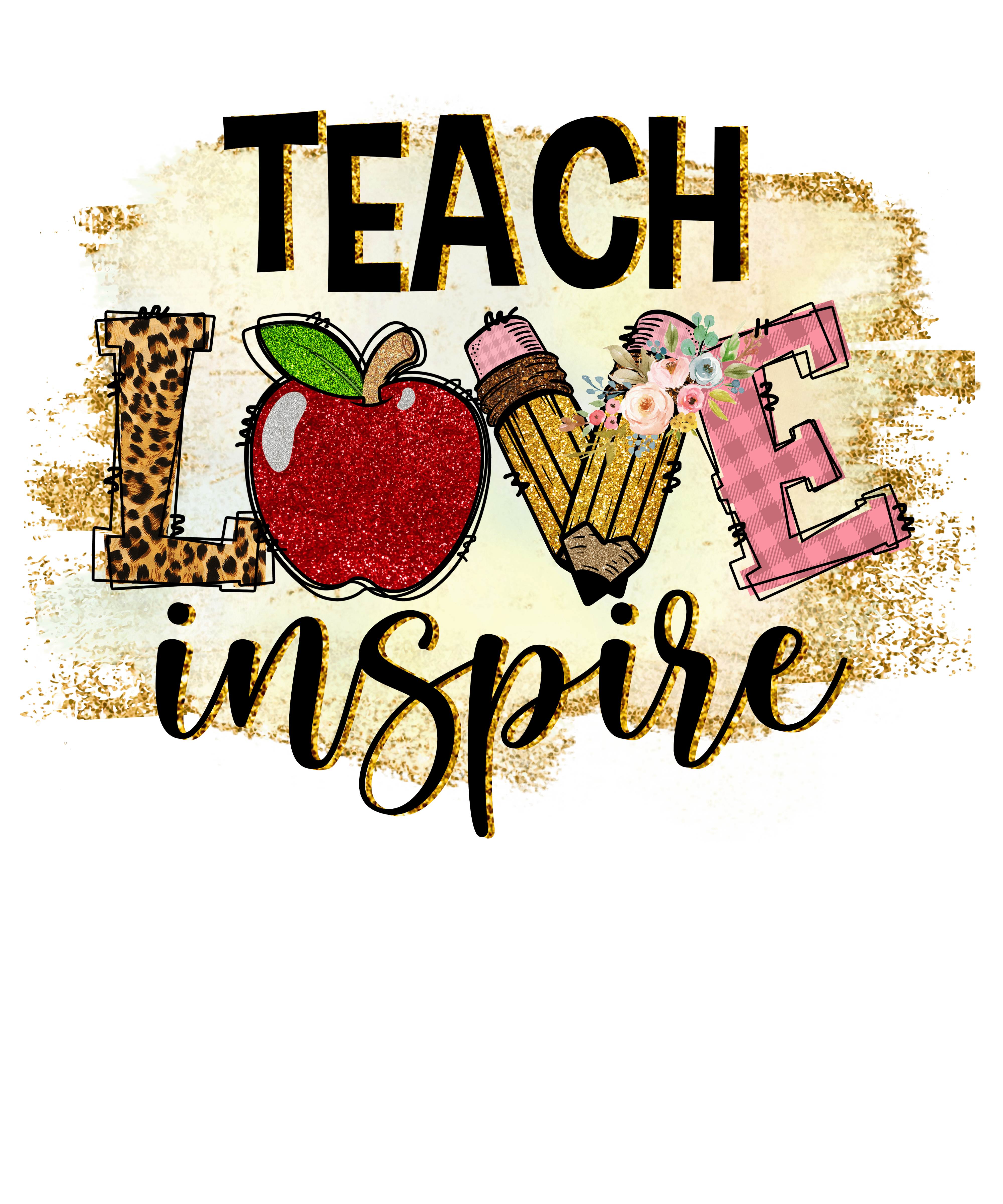Sublimation Prints - Teach Love Inspire Leopard - The Vinyl Haus Main image