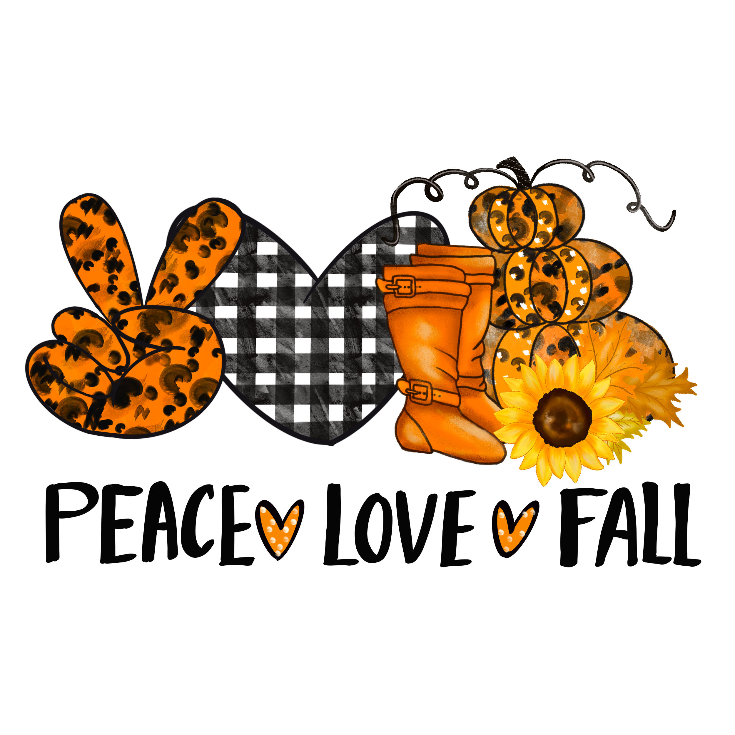 Sublimation Prints - Peace Love Fall - The Vinyl Haus