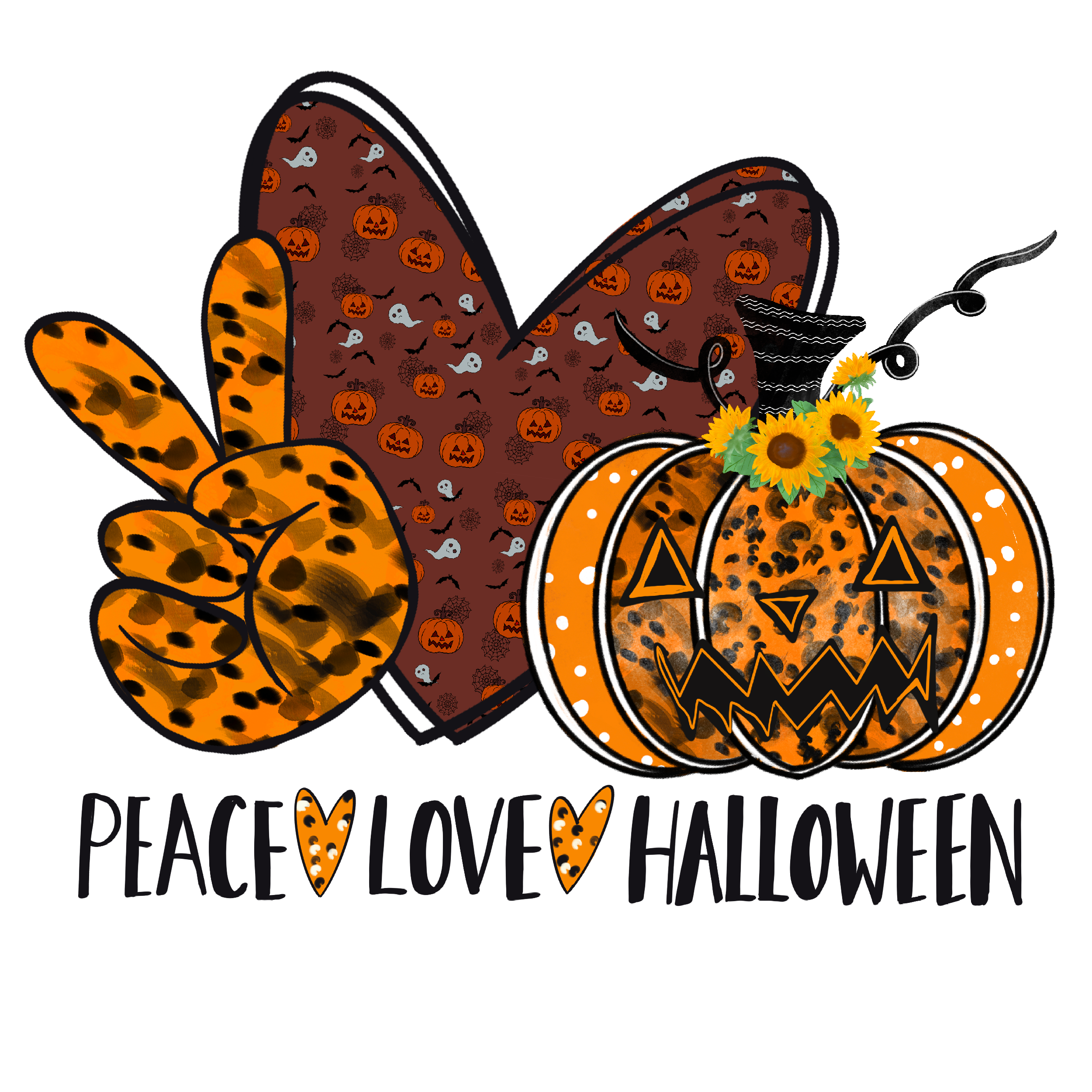 Sublimation Prints - Peace Love Halloween - The Vinyl Haus Main image