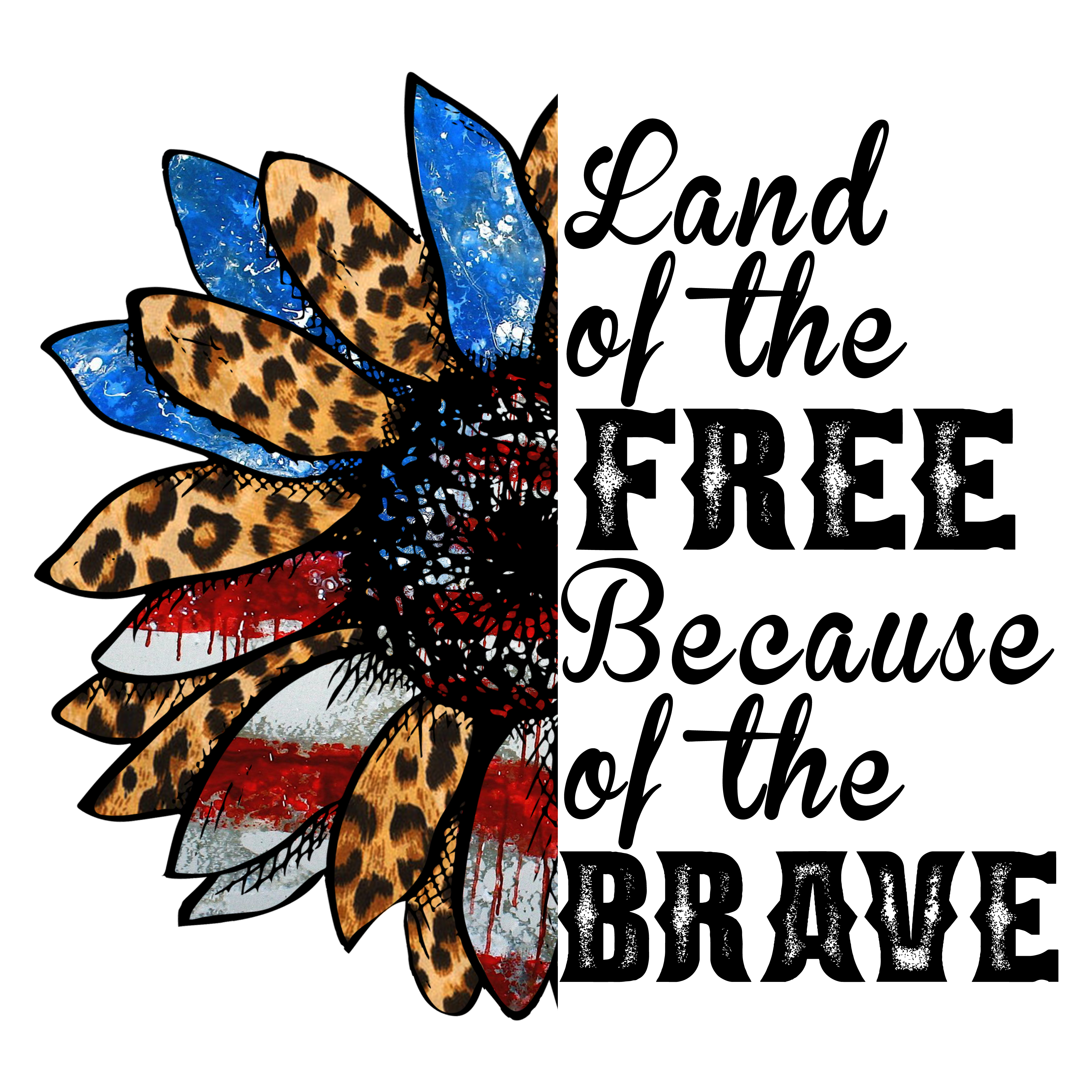 Sublimation Prints - Land of the Free Leopard Butterfly - The Vinyl Haus Main image