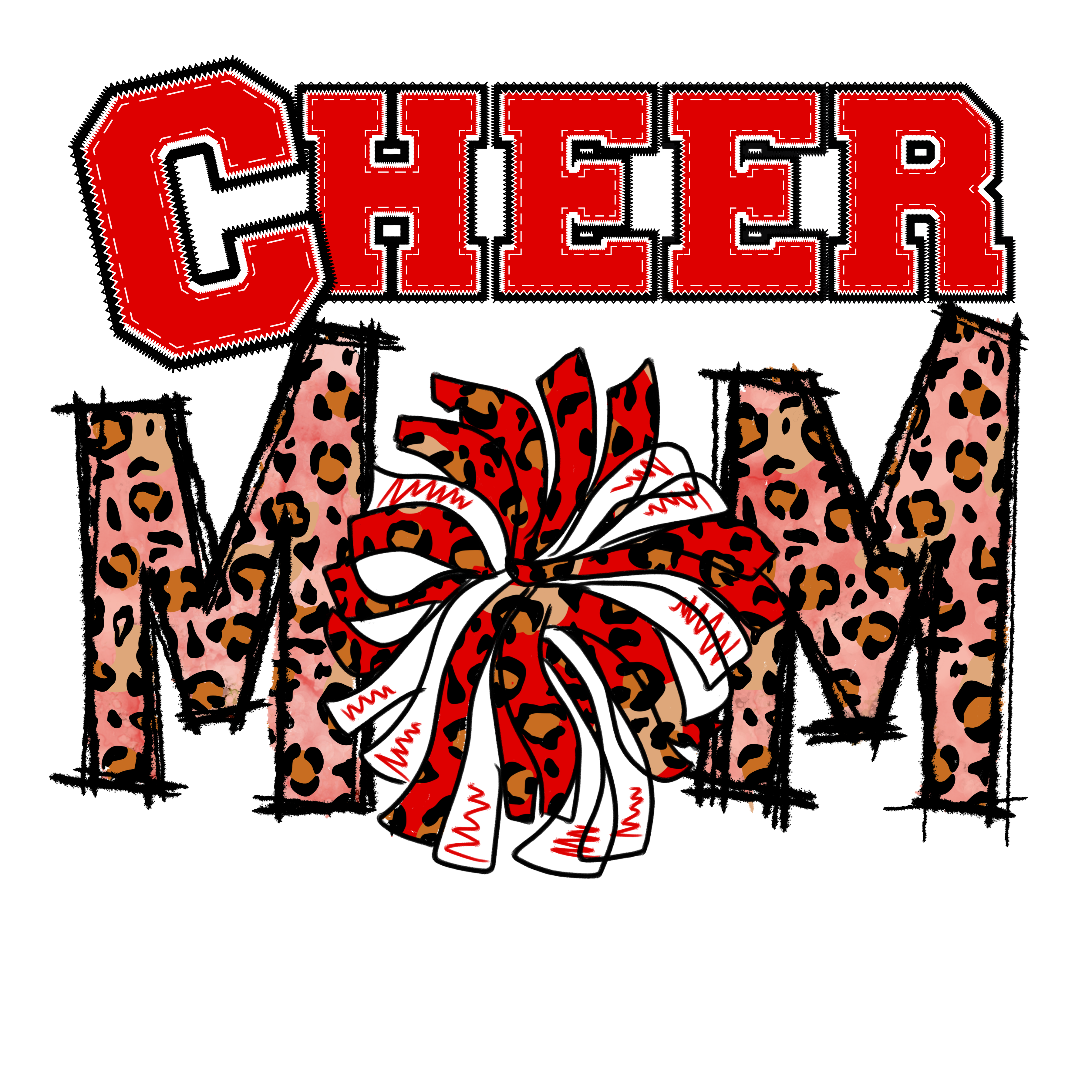 HTV Prints - Cheer Mom Red - The Vinyl Haus Main image