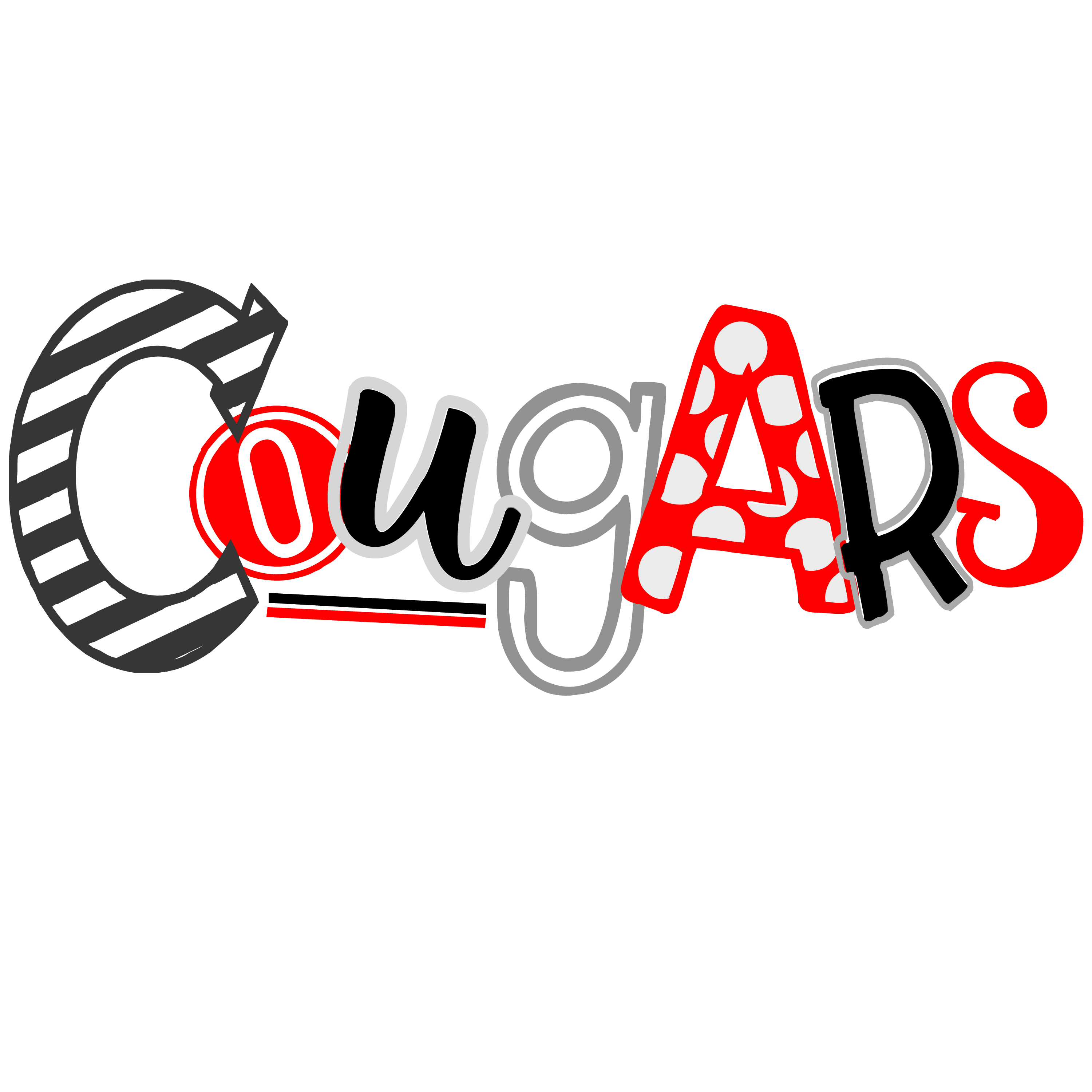 Sublimation Prints - Cougars Funky Letters 2 - The Vinyl Haus