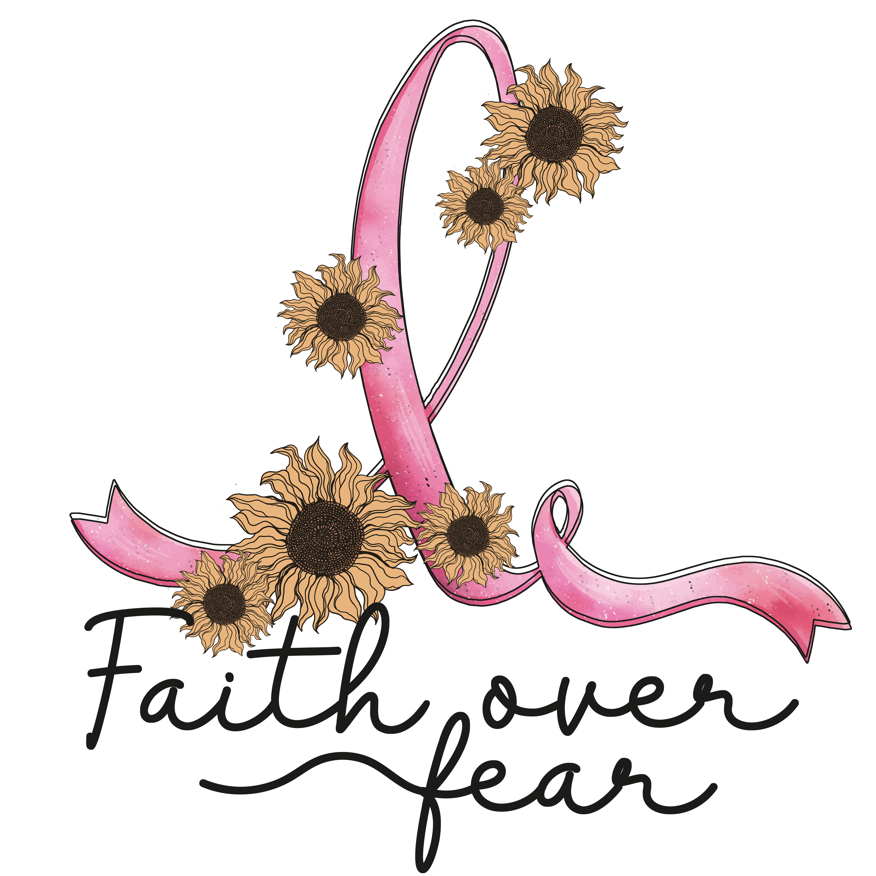 Sublimation Prints - Faith Over Fear Sunflowers - The Vinyl Haus